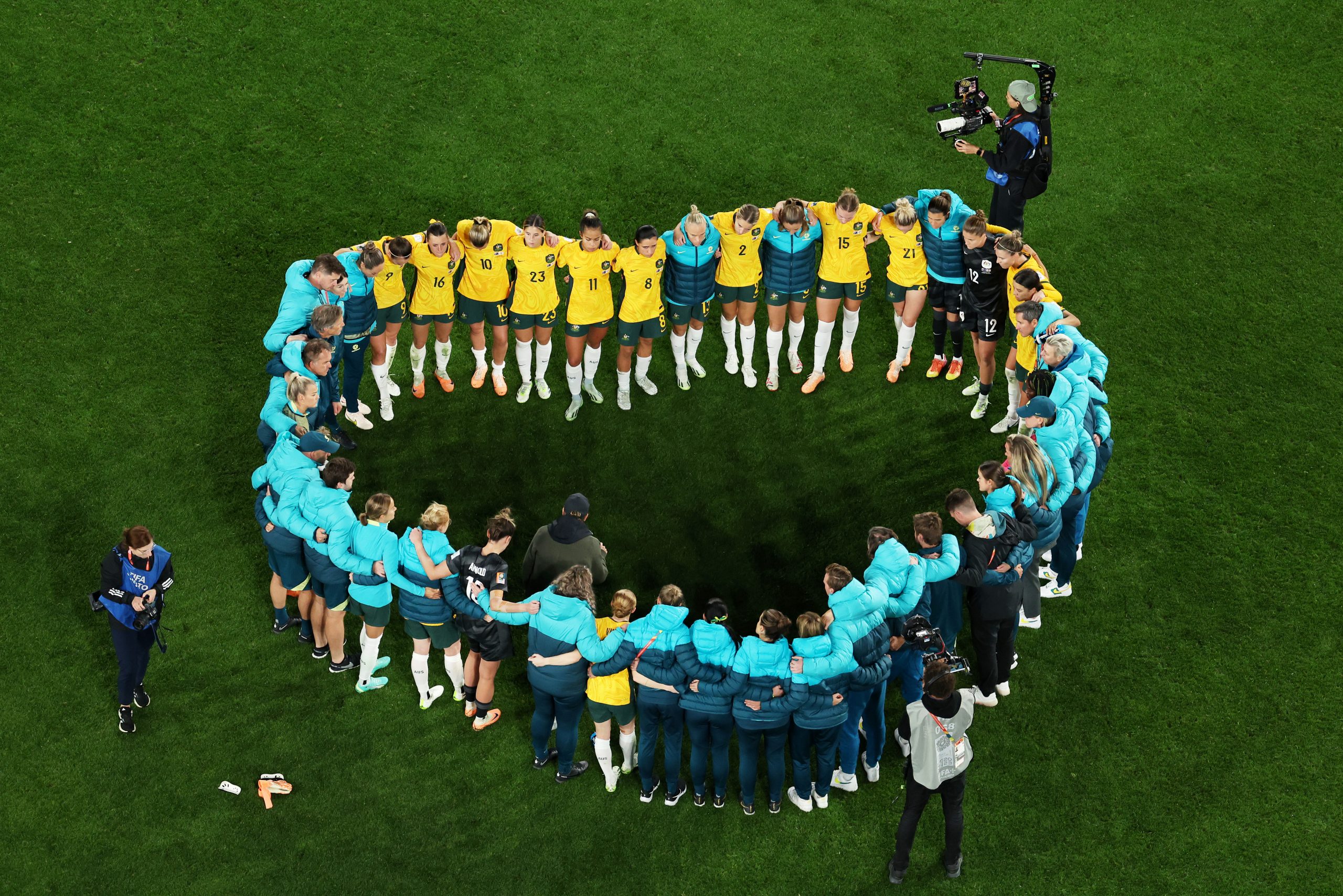 Matildas huddle heart