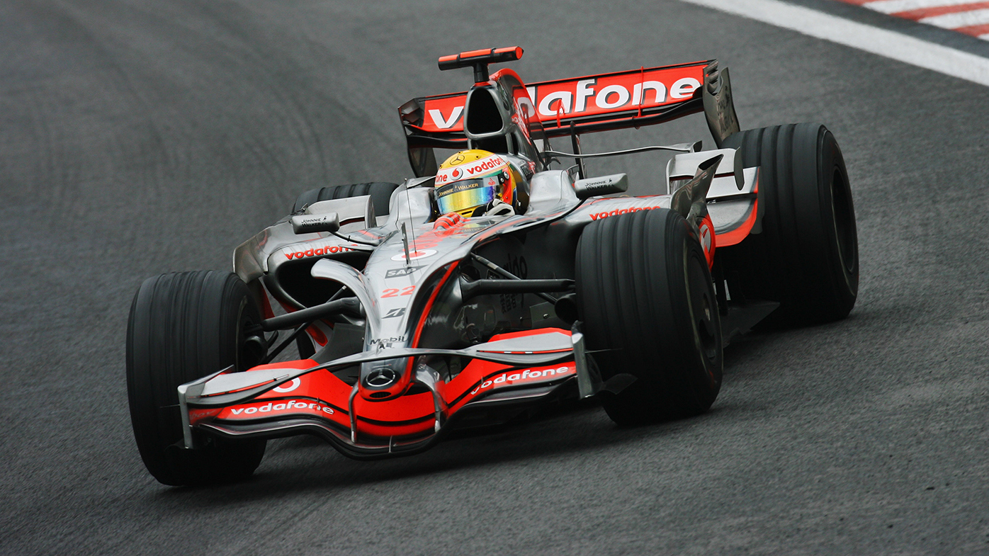 Lewis Hamilton at the 2008 Brazilian Grand Prix, where he clinched his first world title.