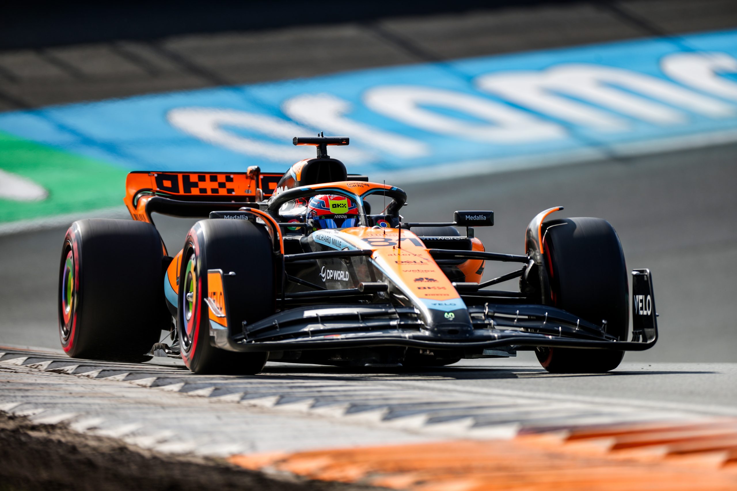 Oscar Piastri of McLaren and Australia  during qualifying ahead of the F1 Grand Prix of The Netherlands at Circuit Zandvoort on August 26, 2023 in Zandvoort, Netherlands. (Photo by Peter Fox/Getty Images)