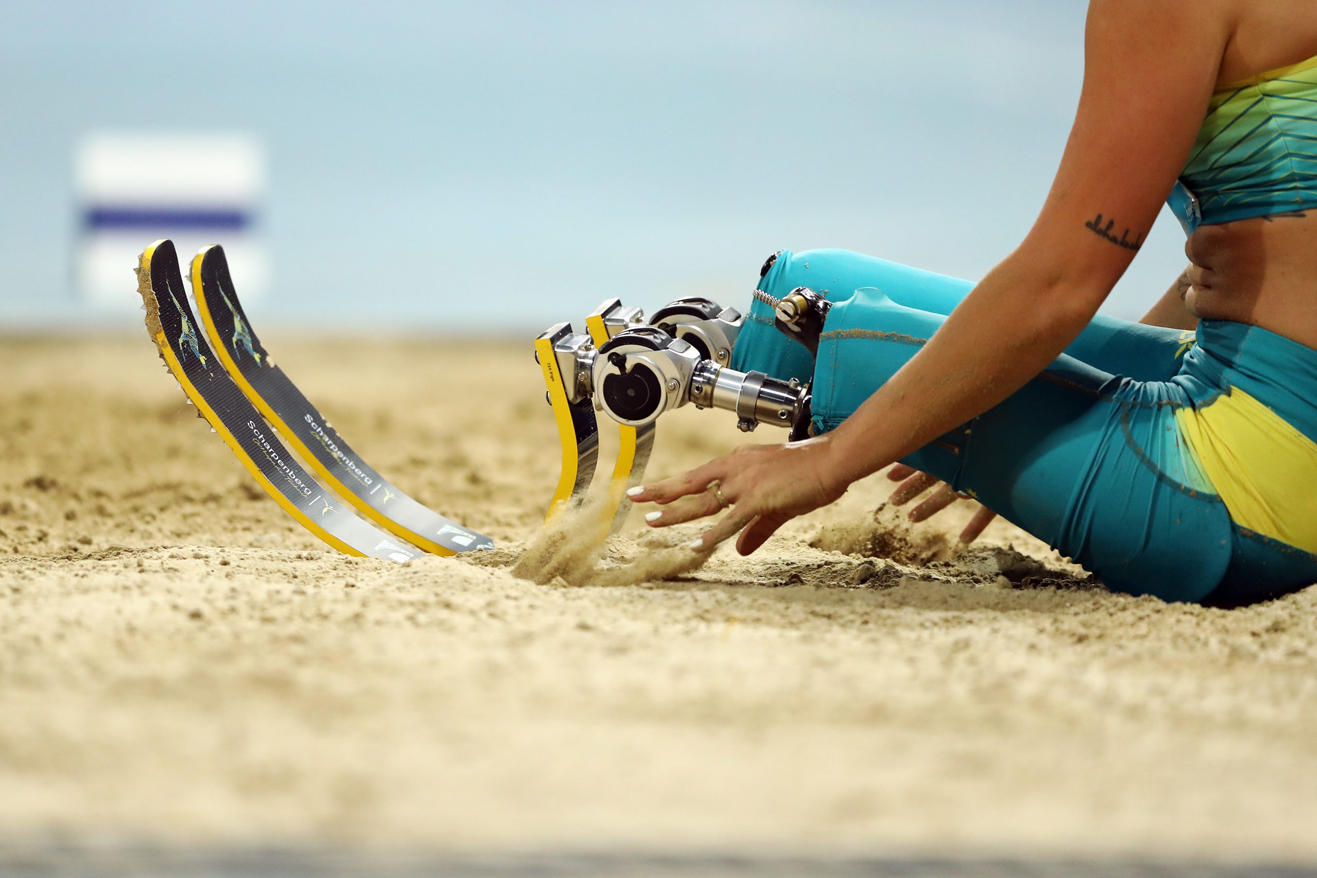 Vanessa Low of Australia competes in the Women's Long Jump T63 during Day Six of the IPC World Para Athletics Championships 2019 Dubai on November 12, 2019 in Dubai, United Arab Emirates. (Photo by Bryn Lennon/Getty Images)