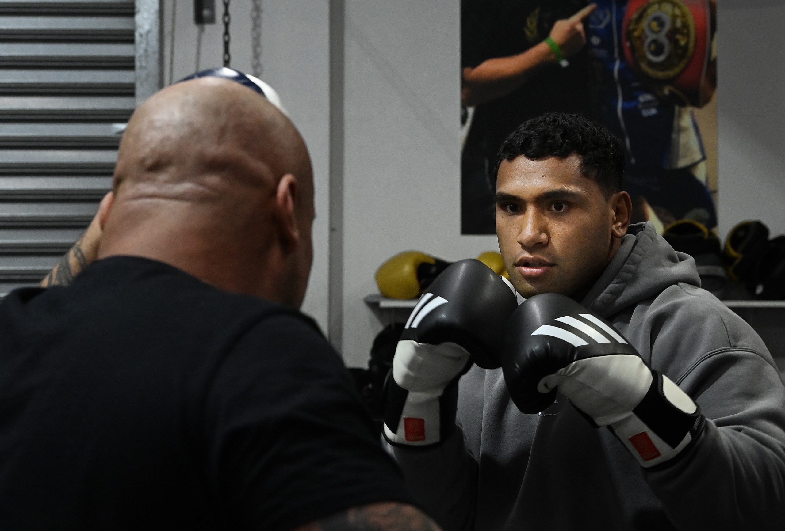 Tevita Pangai during training at the Bondi Boxing Club in Waterloo.