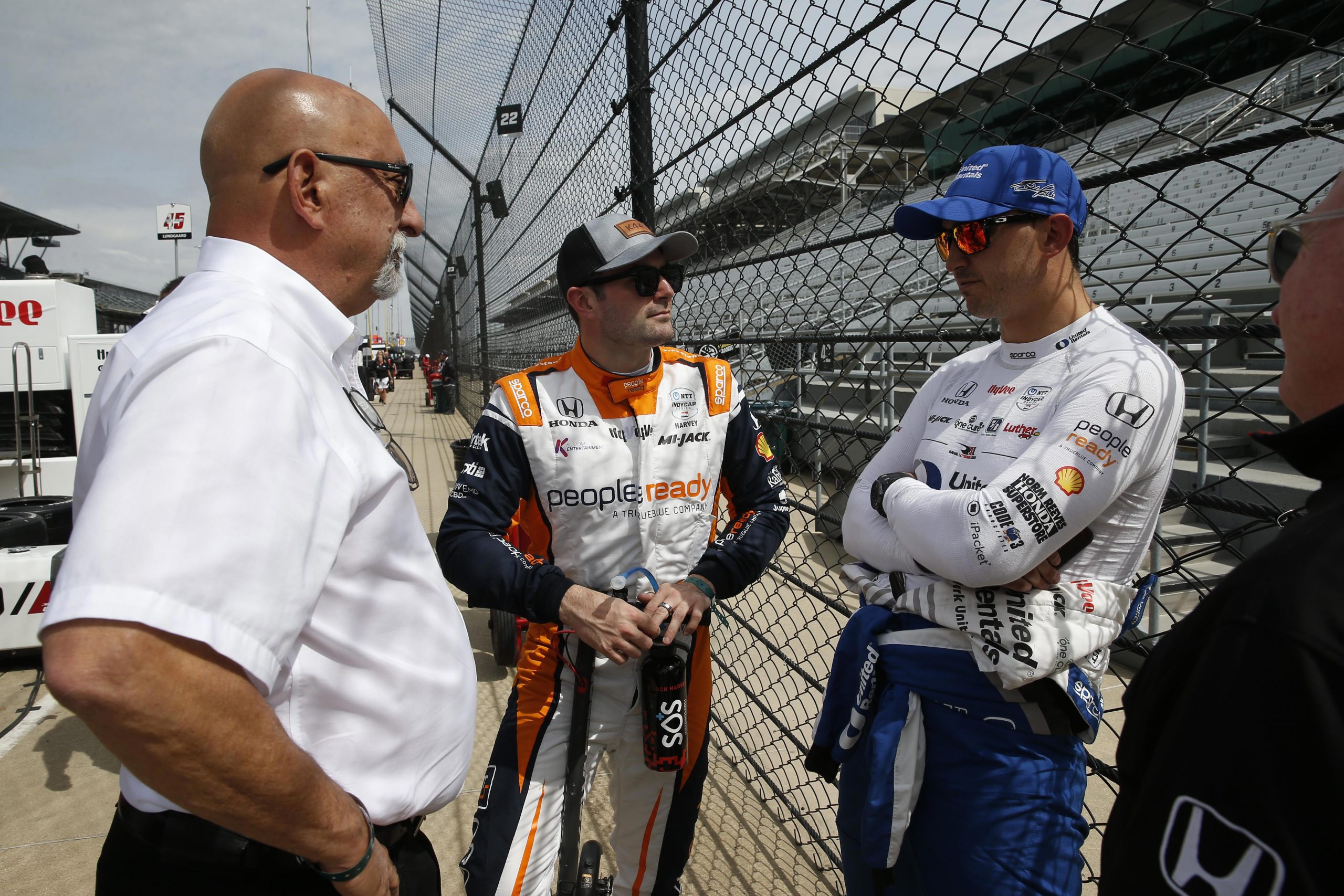 IndyCar team owner Bobby Rahal (from left) with drivers Jack Harvey and Graham Rahal.