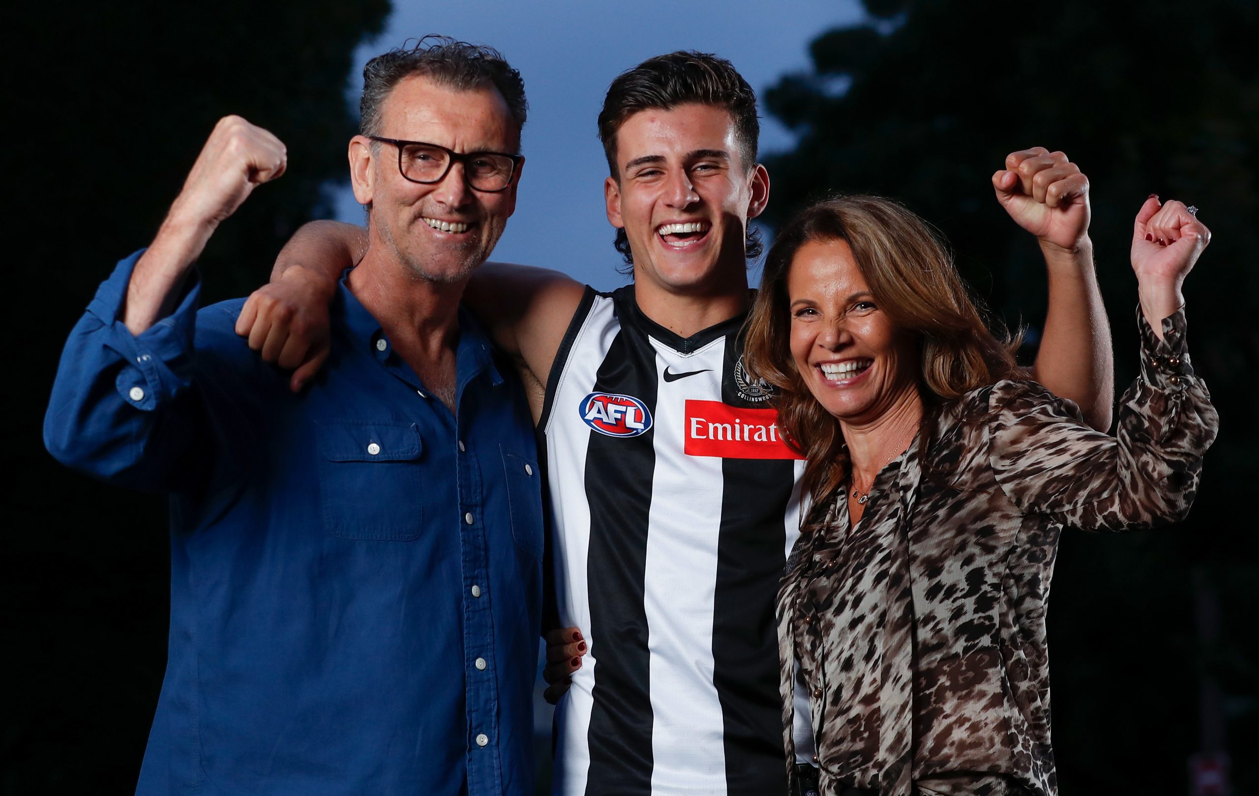 Nick Daicos with parents Peter and Colleen.