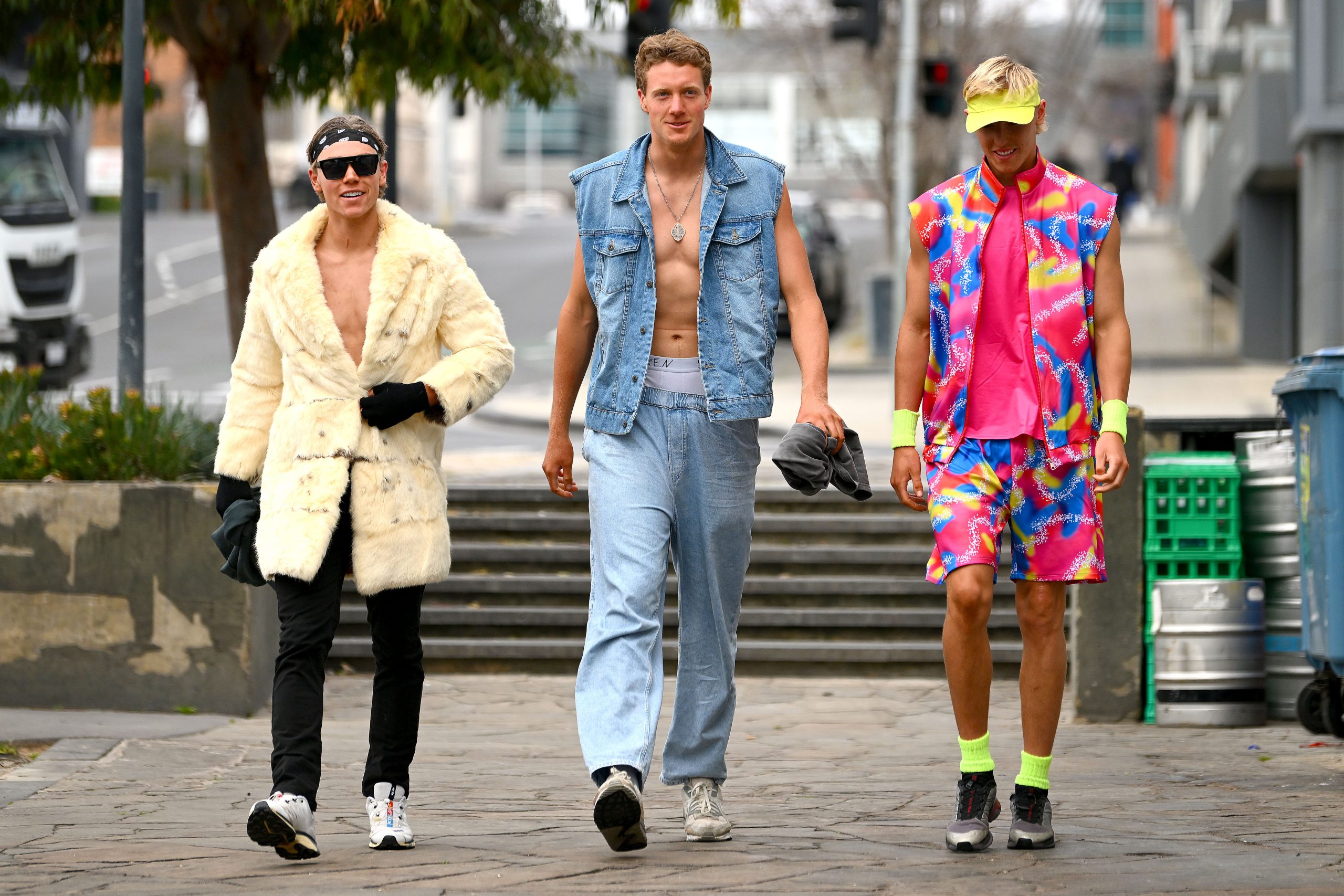 Tanner Bruhn, Toby Conway and Mitch Knevitt pay tribute to Ken from the Barbie movie.