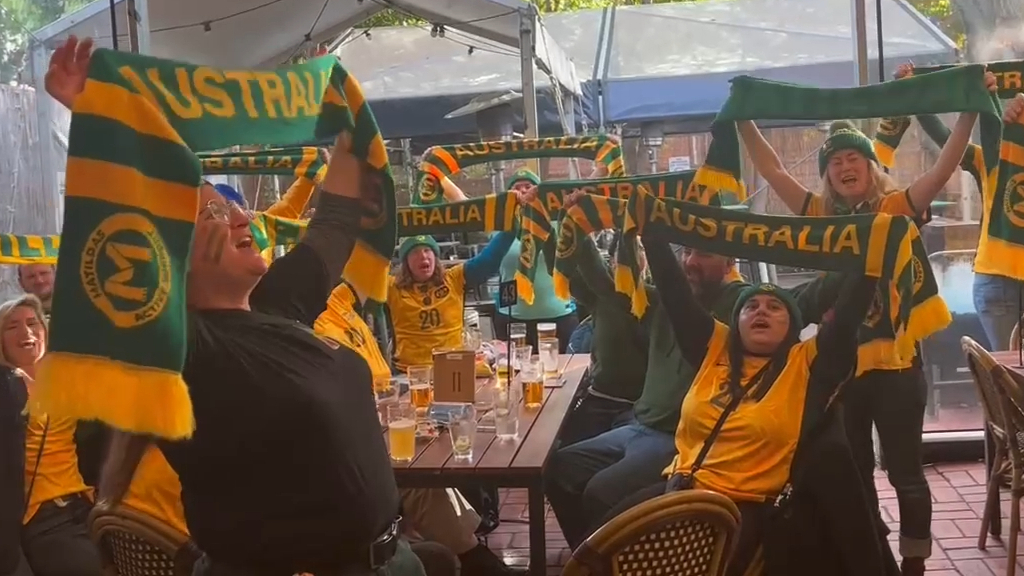 Waltzing Matildas chant breaks out at pub