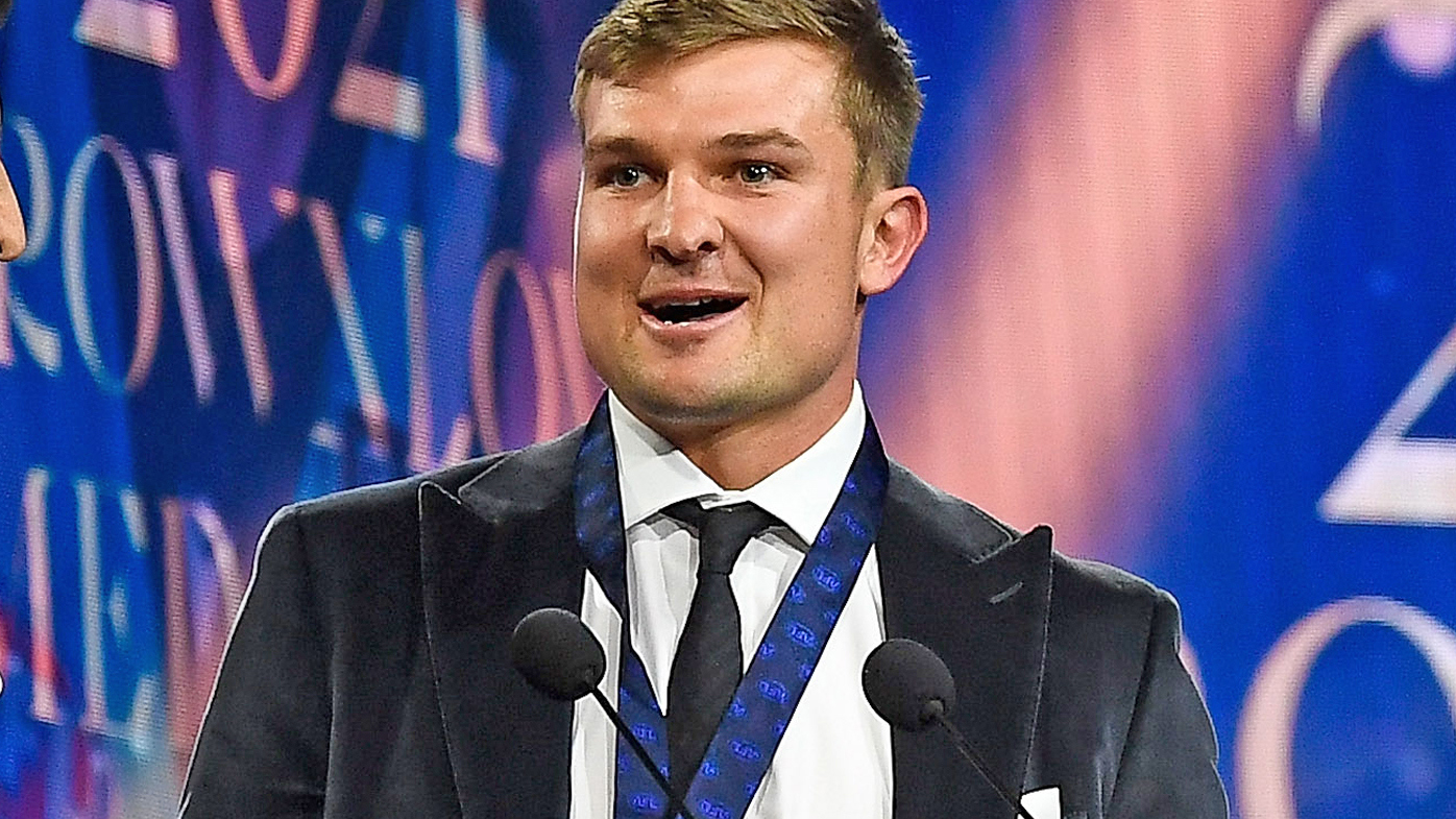 Ollie Wines is interviewed after being presented the Brownlow Medal