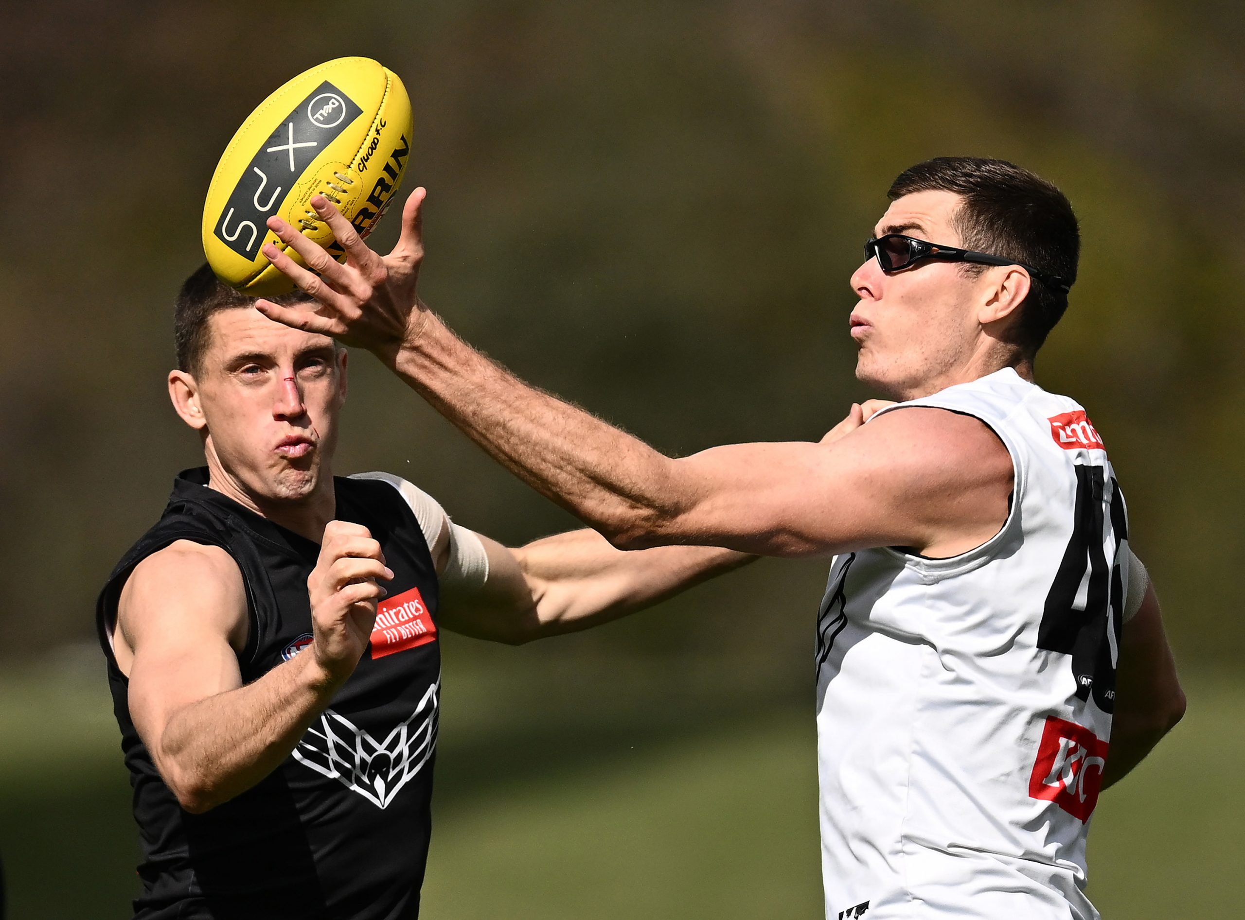 Darcy Cameron and Mason Cox will ruck together against Dees captain Max Gawn.