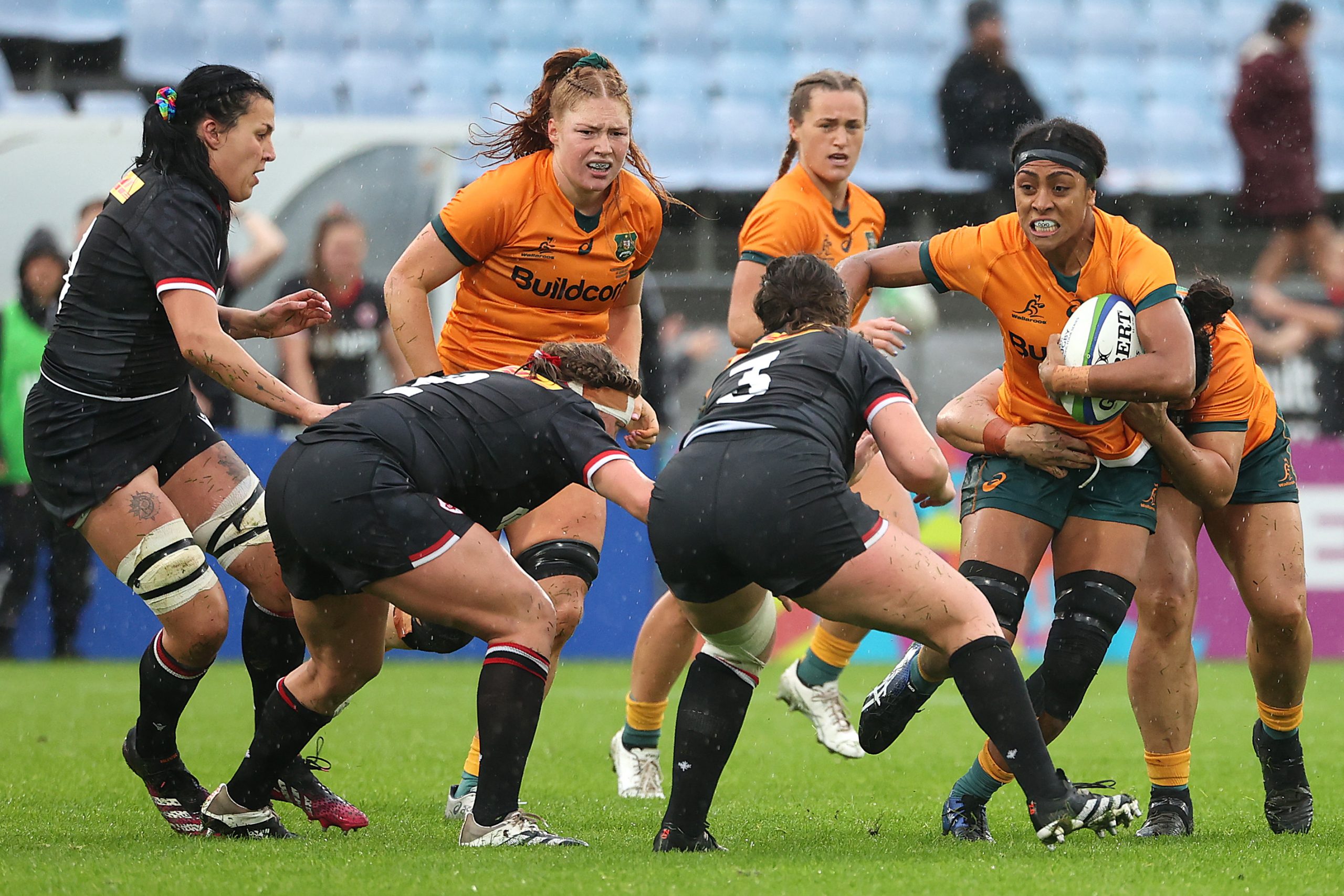 Sera Naiqama of Australia runs with the ball.