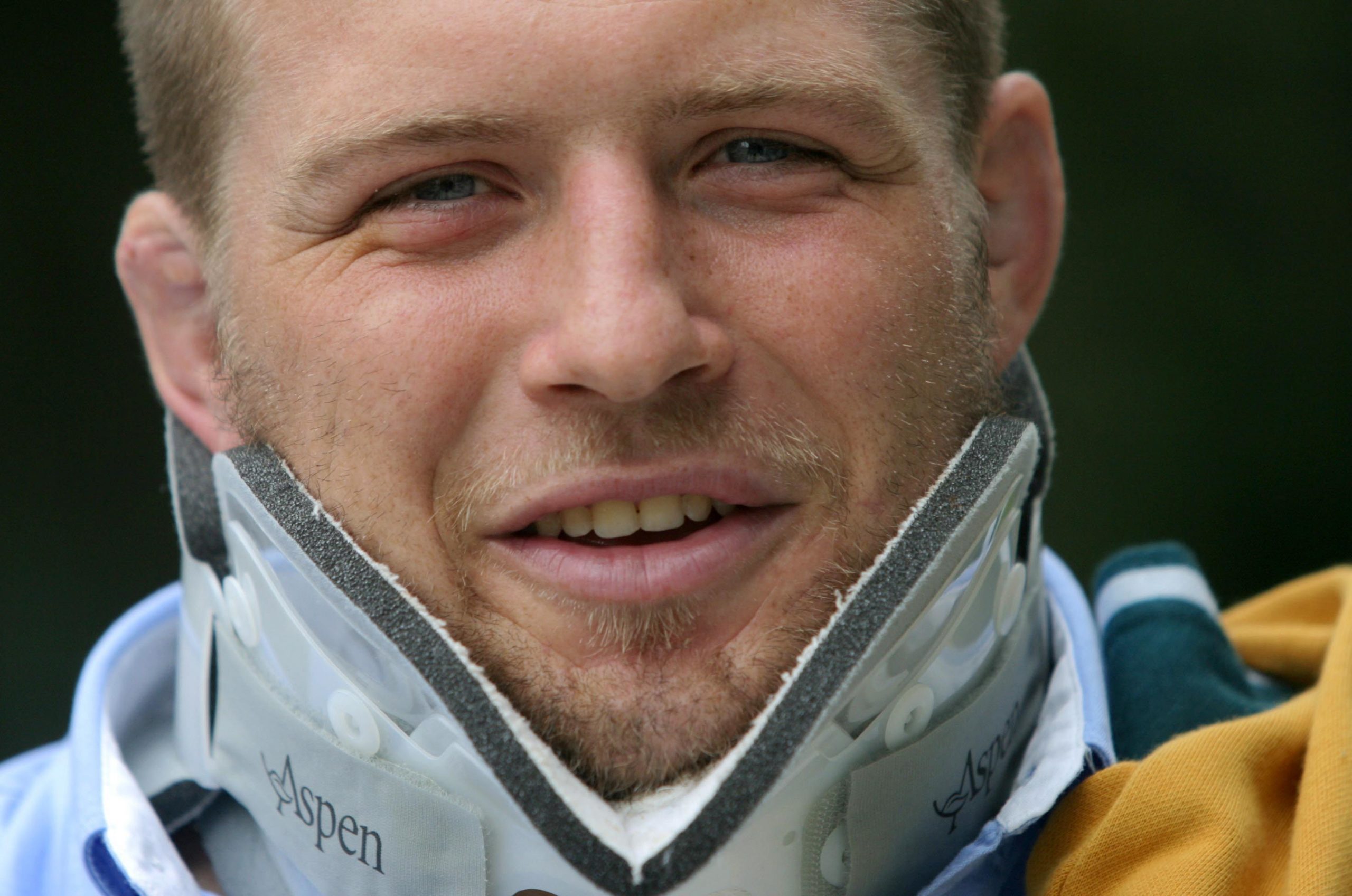 Ben Darwin returns home after his serious neck injury.