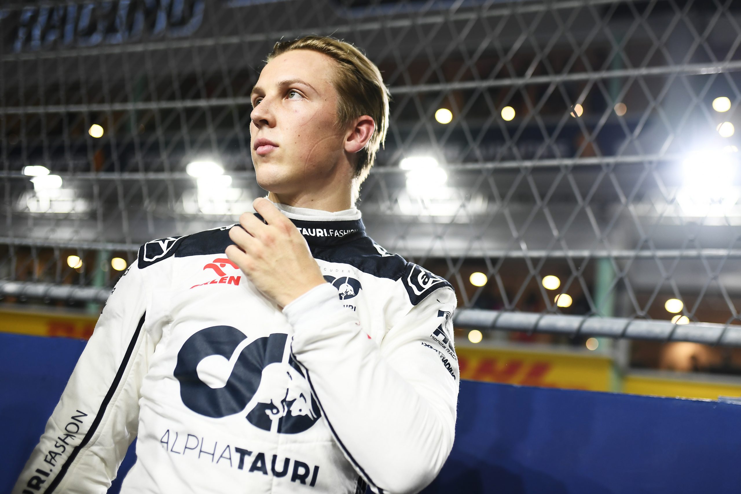 Liam Lawson of New Zealand and Scuderia AlphaTauri prepares to drive on the grid during the F1 Grand Prix of Singapore at Marina Bay Street Circuit on September 17, 2023 in Singapore, Singapore. (Photo by Rudy Carezzevoli/Getty Images)