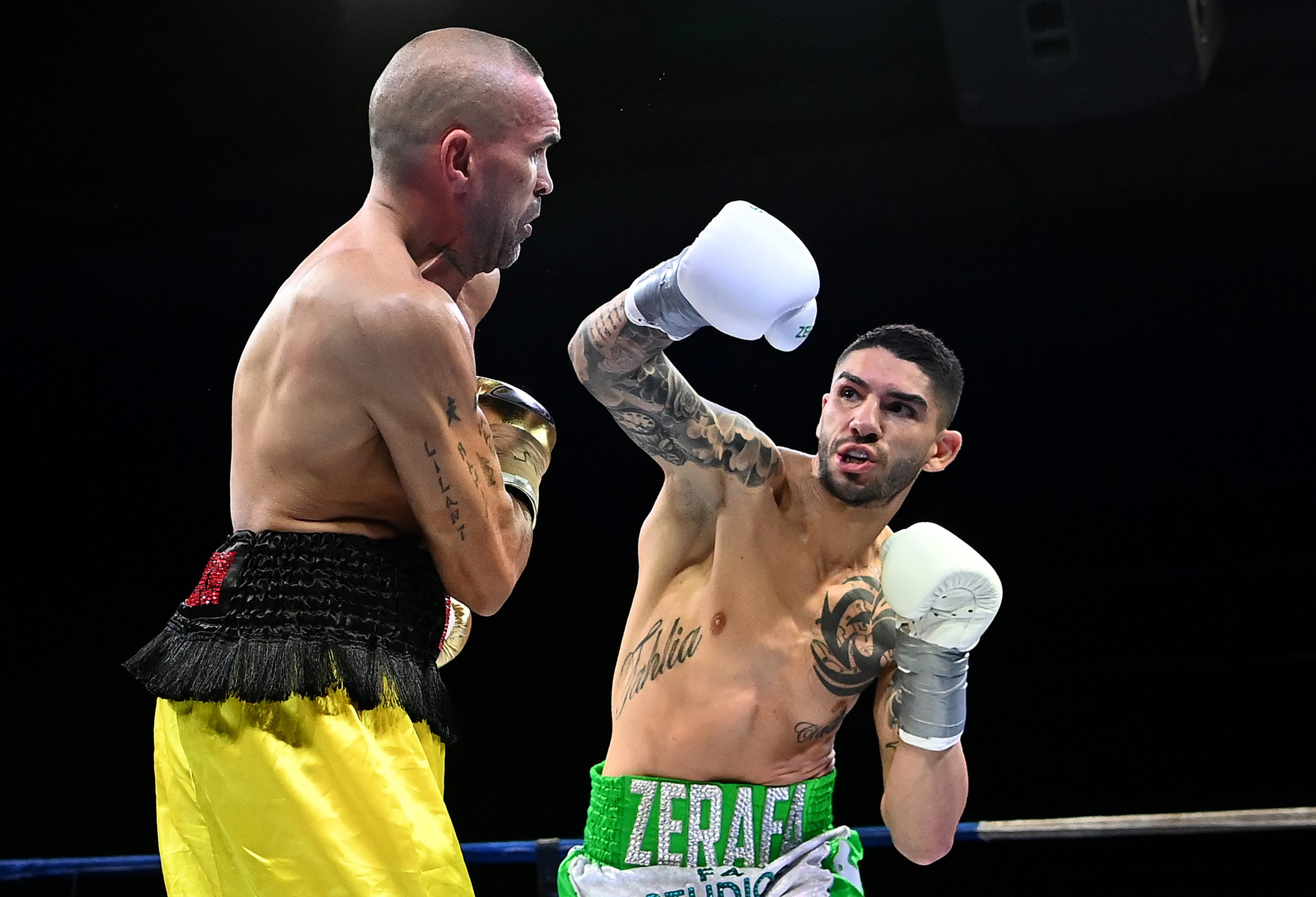 Michael Zerafa lands a punch to Anthony Mundine.