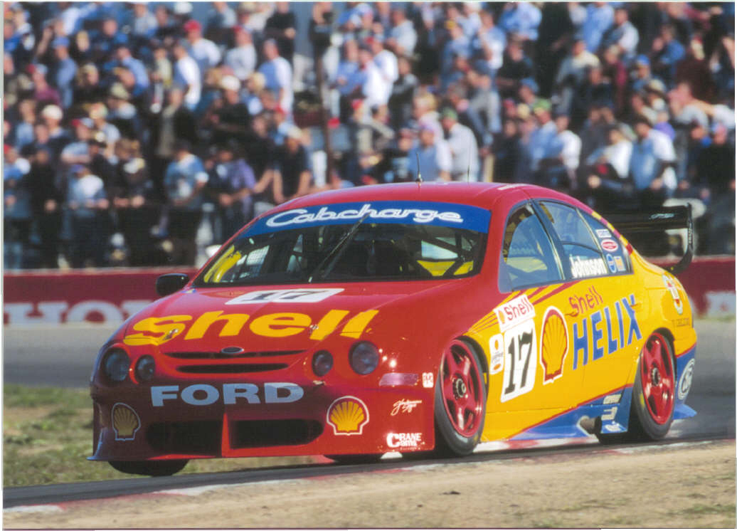 Dick Johnson driving a Ford AU Falcon in his final season in 1999.