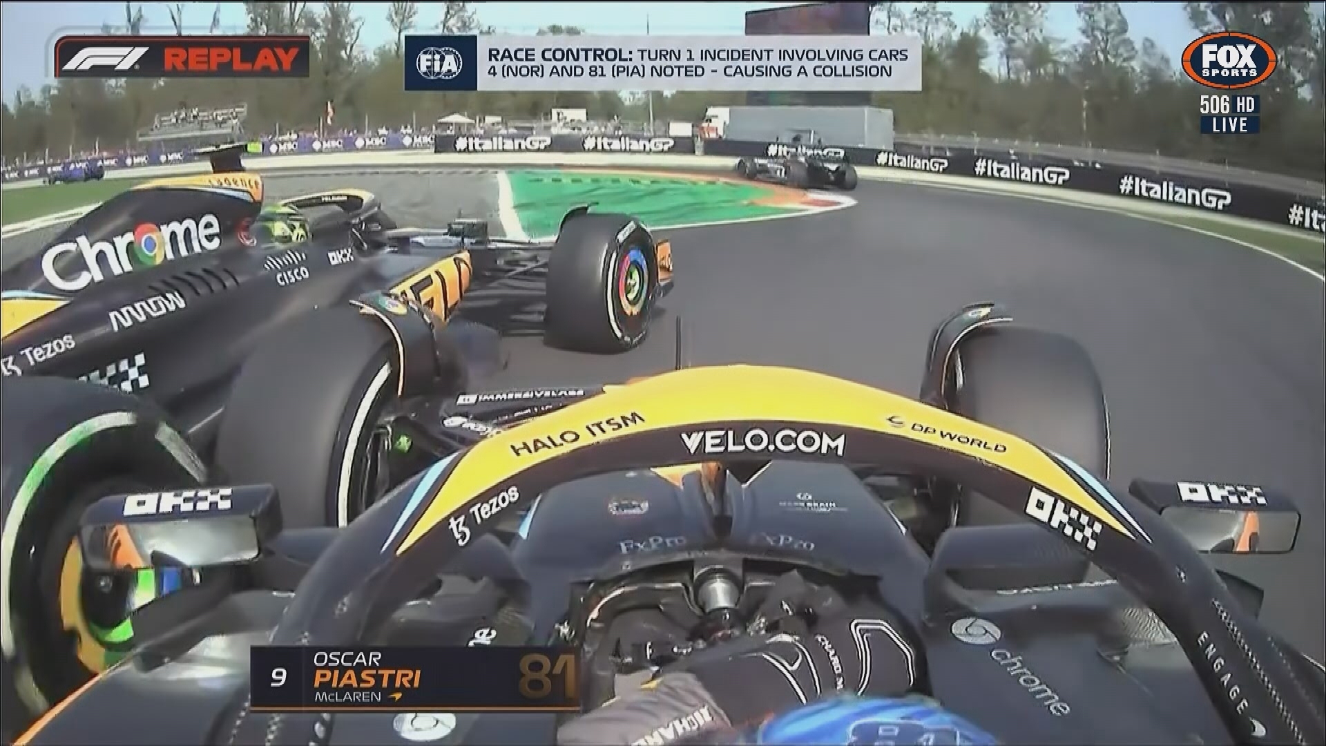 Oscar Piastri made contact with teammate Lando Norris as the pair battled after Piastri's pitstop.