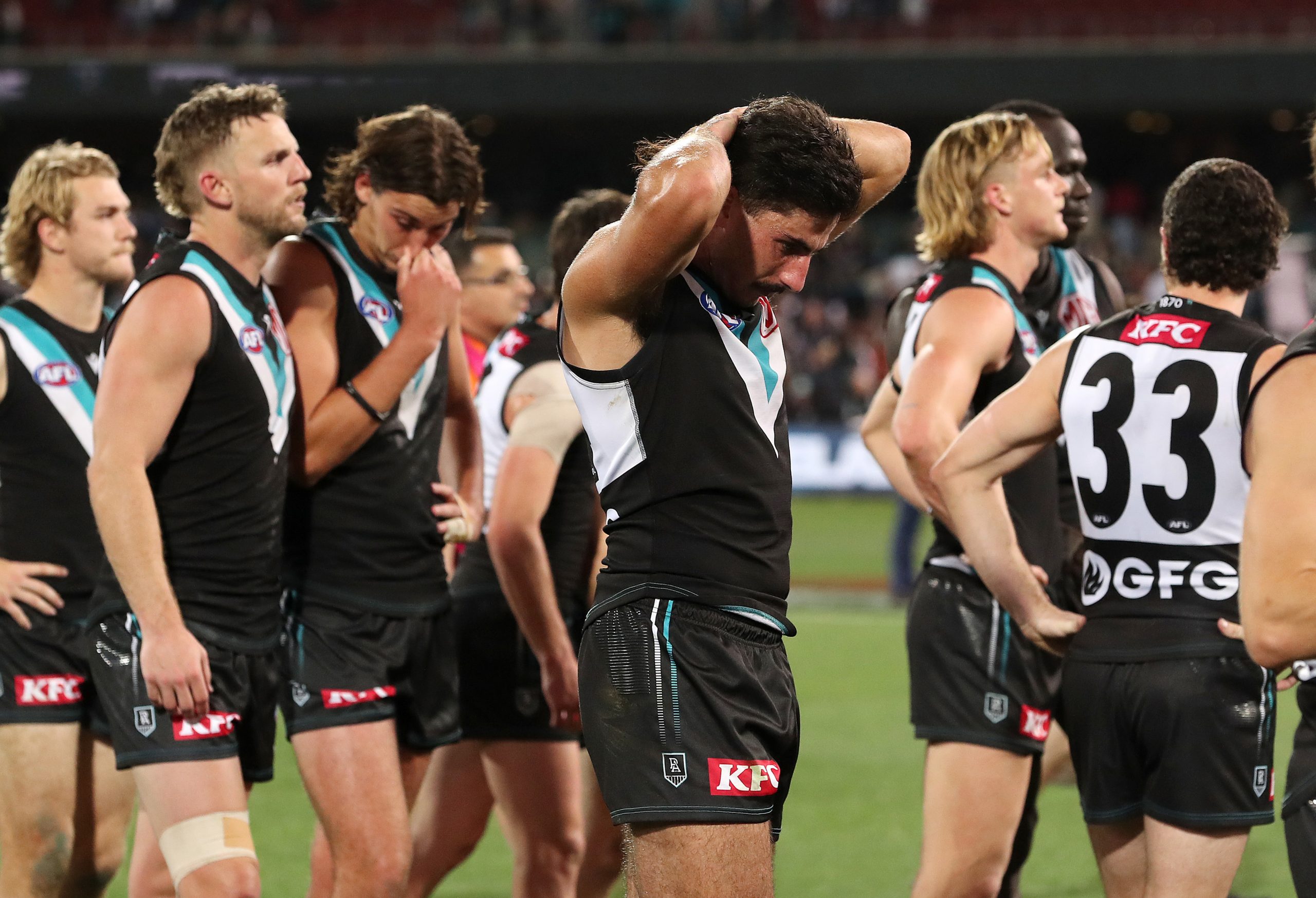 Port Adelaide went out in straight sets.