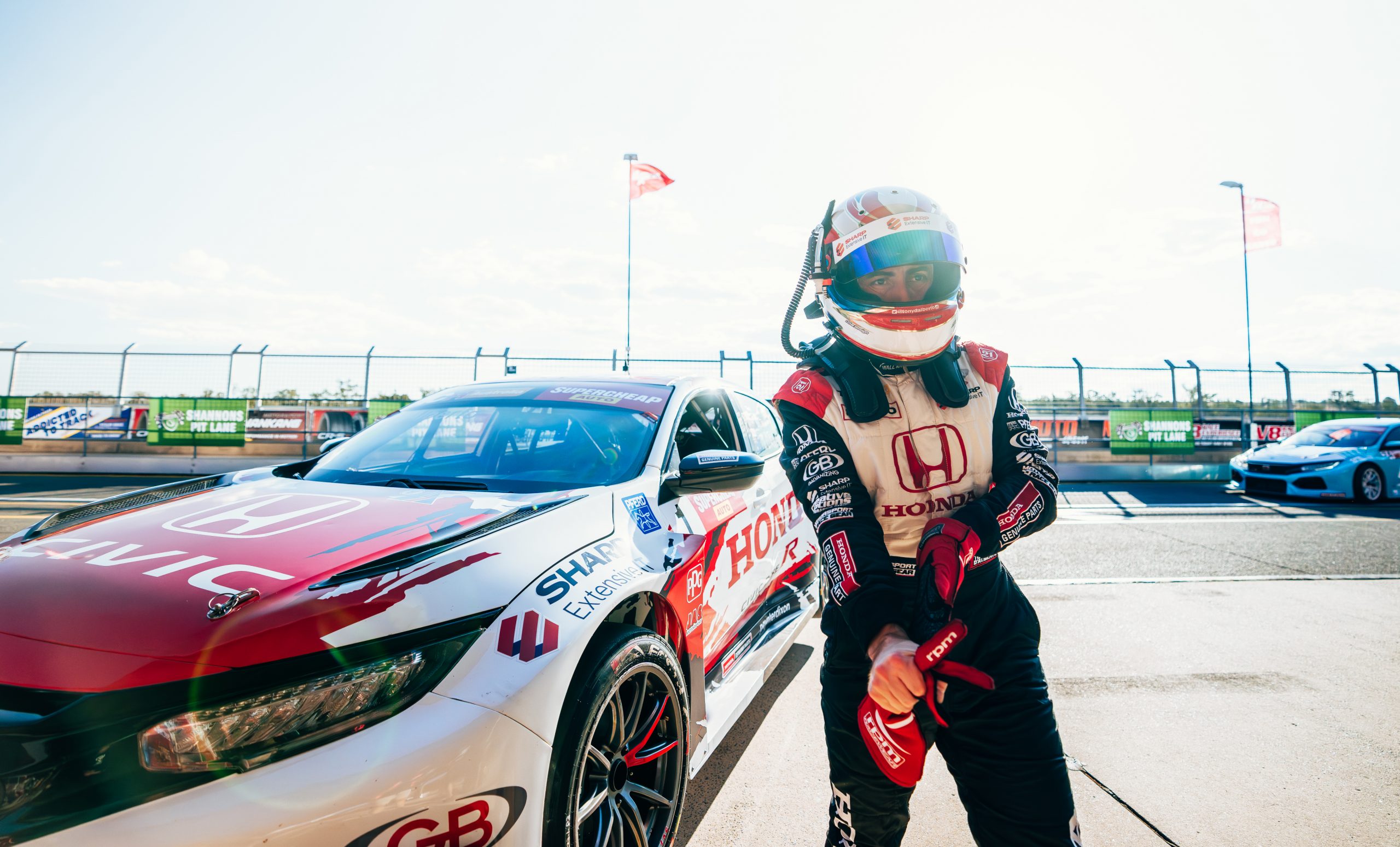 Tony D'Alberto next to his Honda Civic Type R.