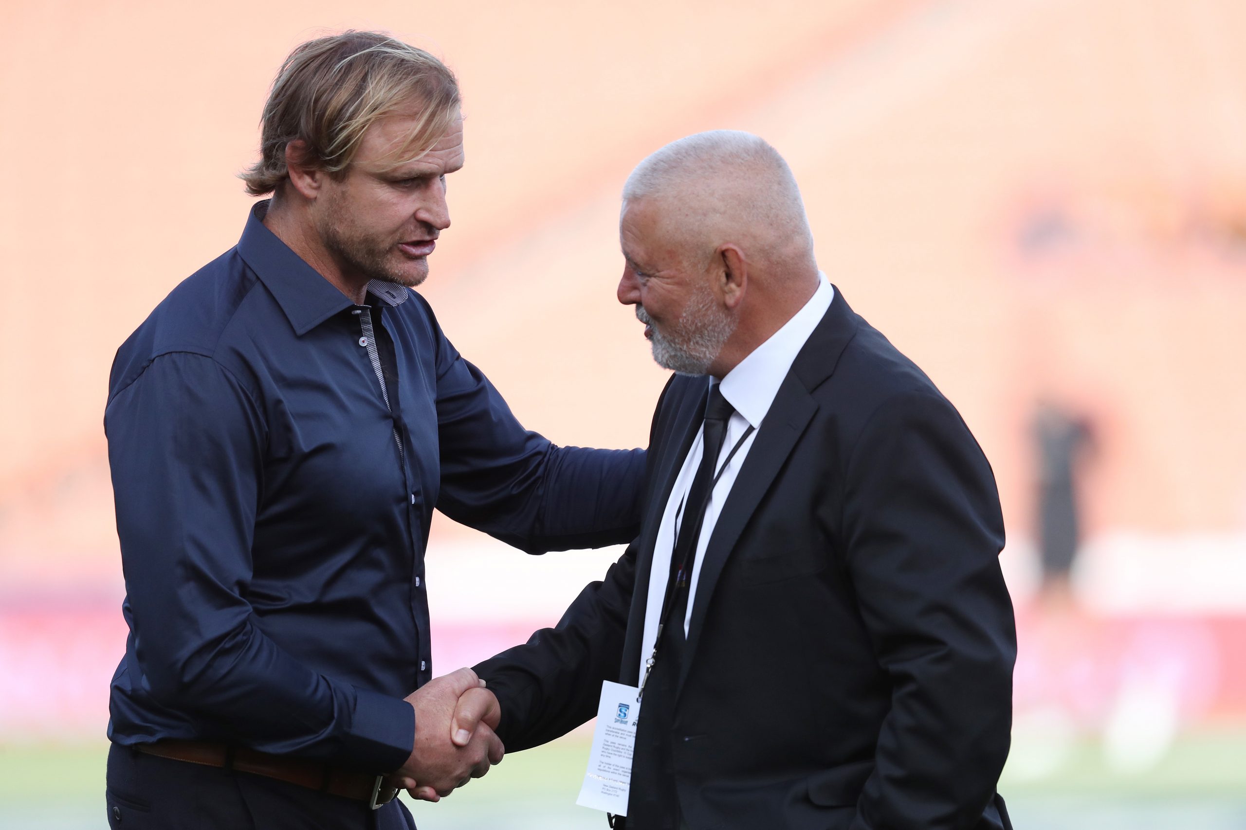 Crusaders coach Scott Robertson and Chiefs coach Warren Gatland.