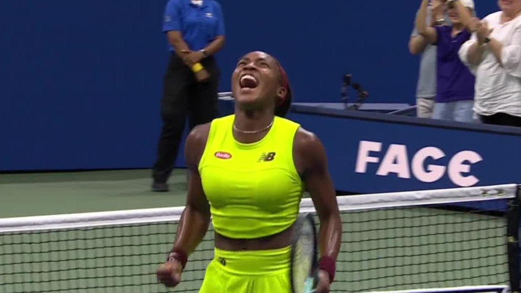 Gauff wins after insane 40-shot rally