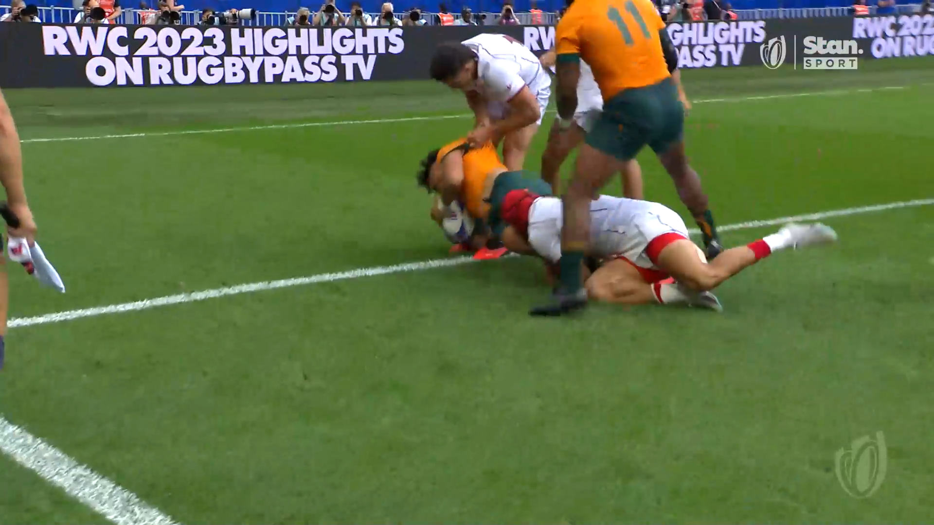 Petaia scores Australia's first try of 2023 RWC