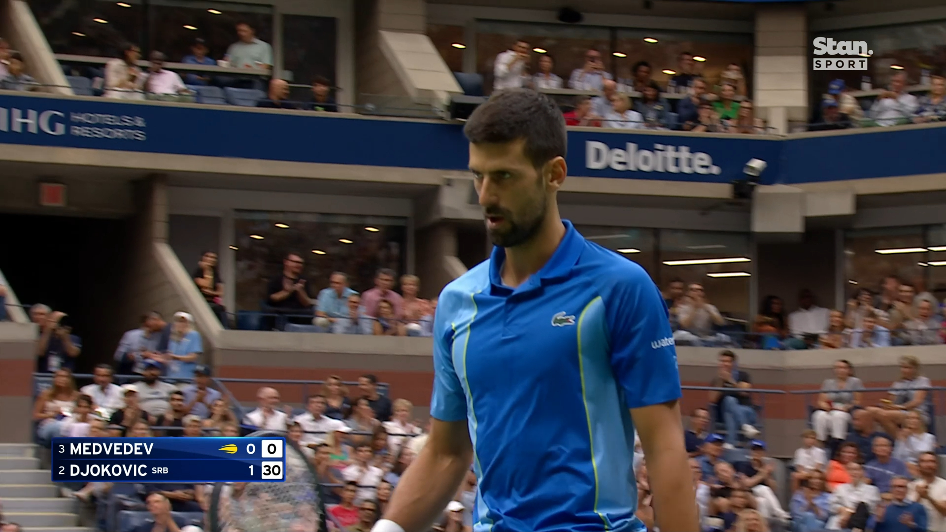 Djokovic breaks Medvedev straight away