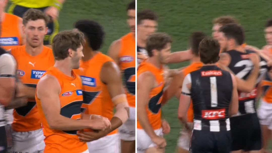 Pies, Giants in quarter-time scuffle