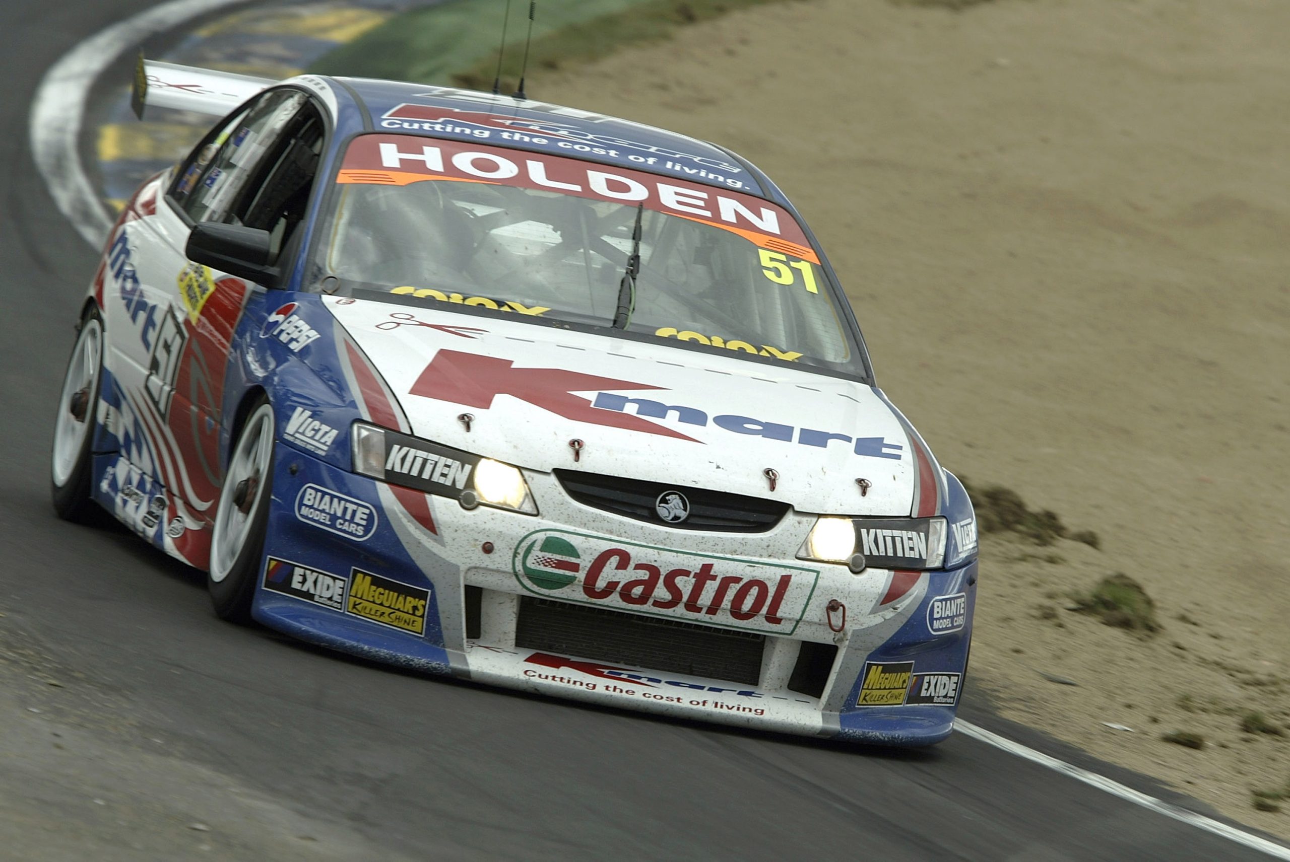 Greg Murphy of the KMart Racing Team in action during the Bob Jane Bathurst 1000, which is round 10 of the V8 Supercar Championship October 12, 2003 at the Mount Panorama Circuit in Bathurst, Australia. (Photo by Robert Cianflone/Getty Images)