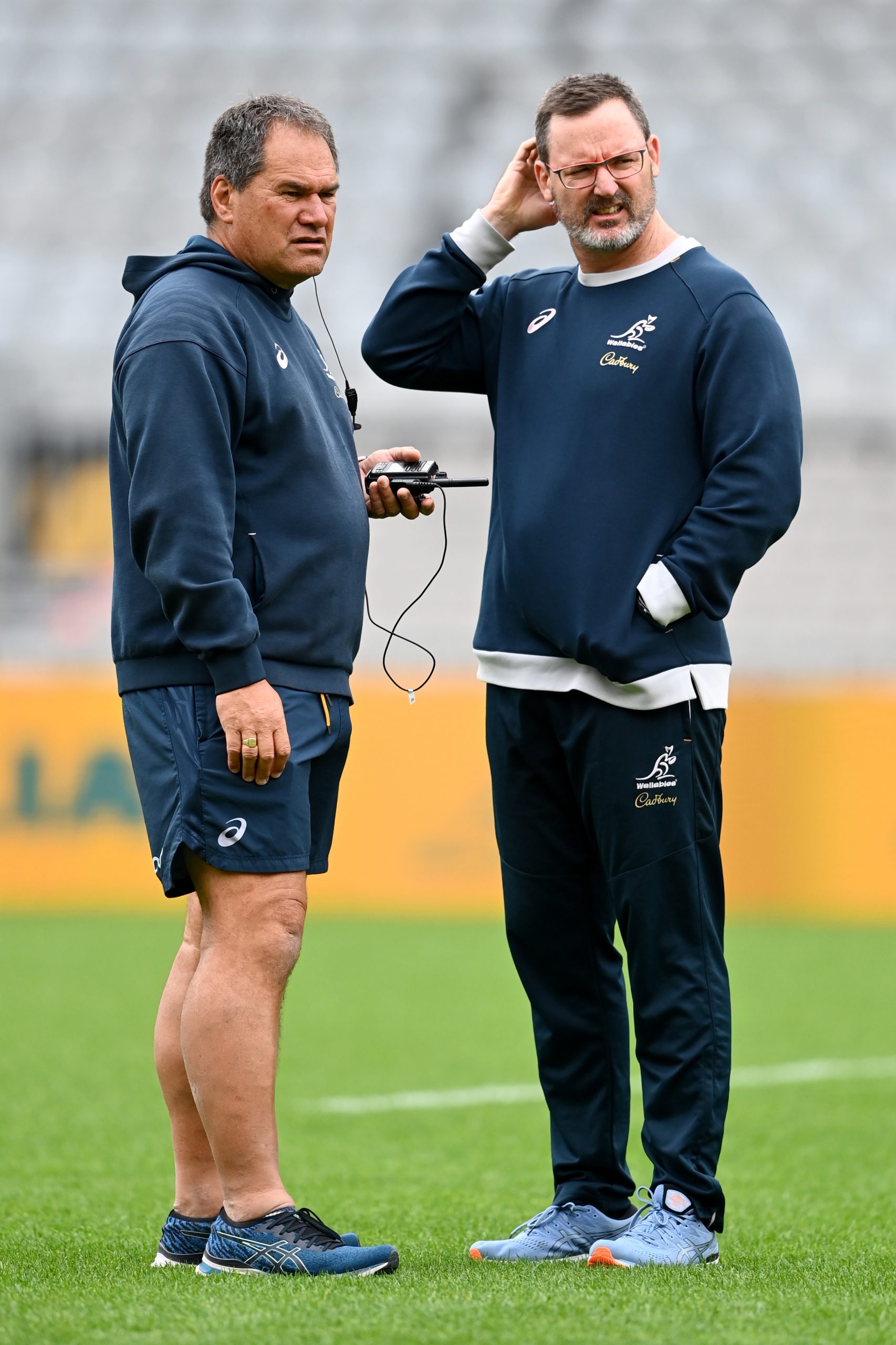 Dave Rennie and assistant coach Dan McKellar of the Wallabies.