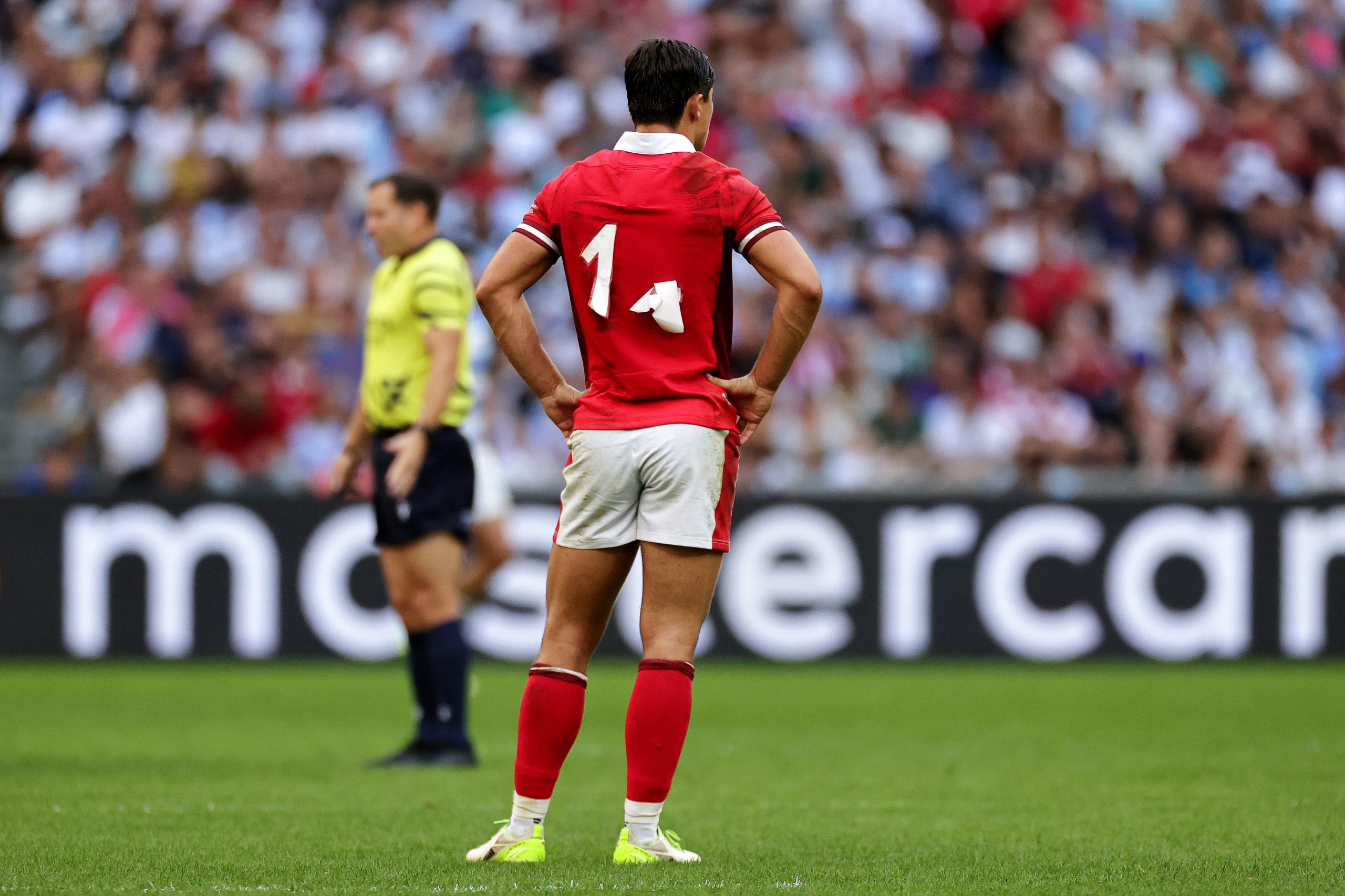 The numbers on the Wales jerseys fall off.