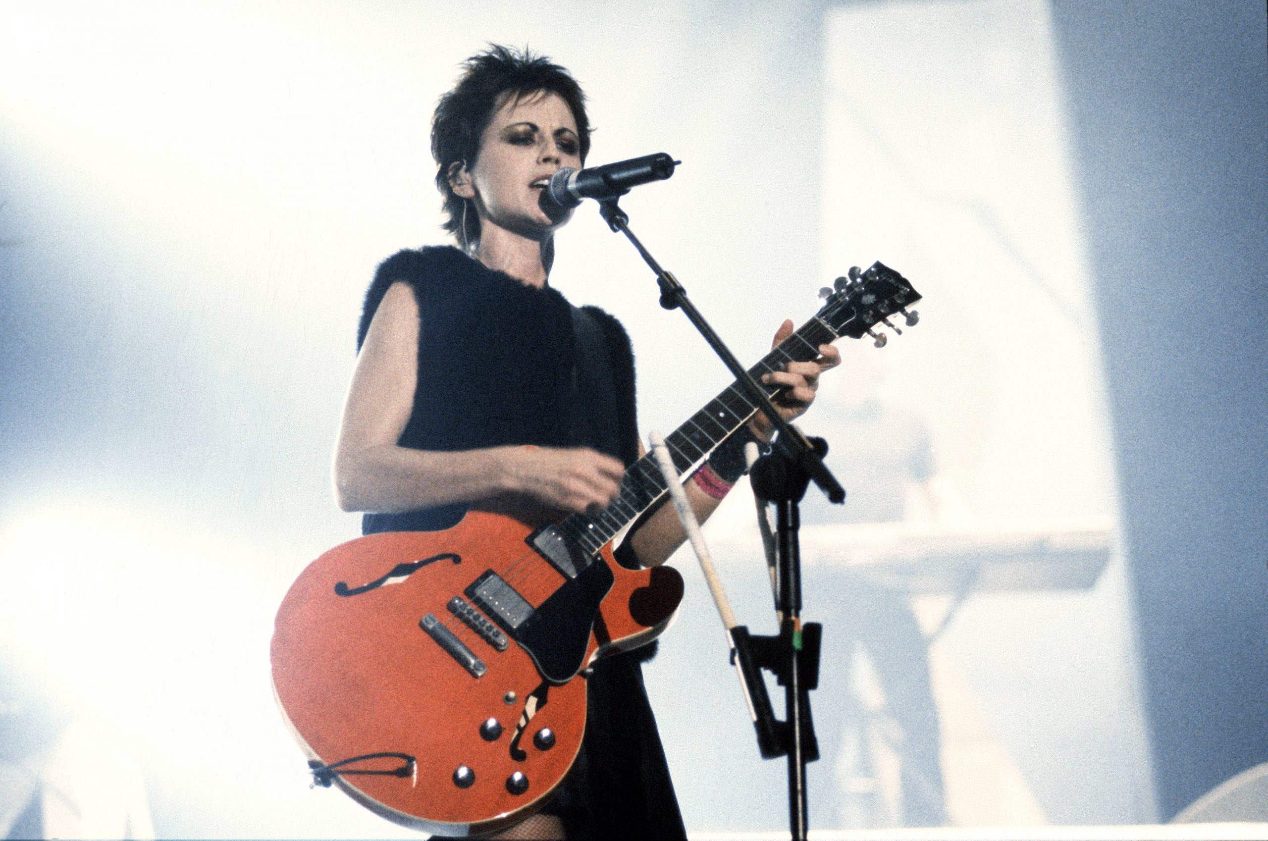 Dolores O'Riordan of The Cranberries performs at Wembley.