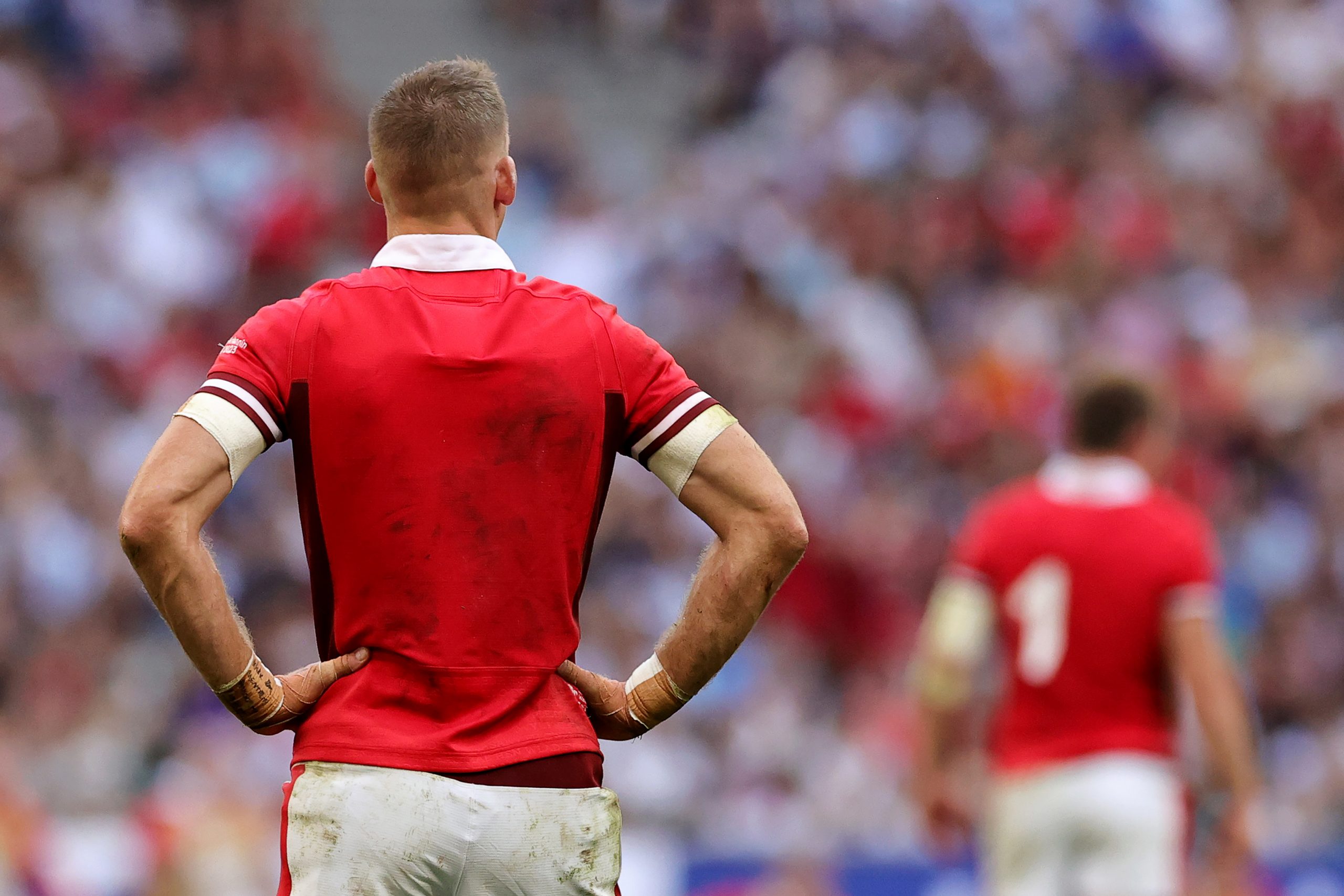 Liam Williams of Wales without his jersey number.