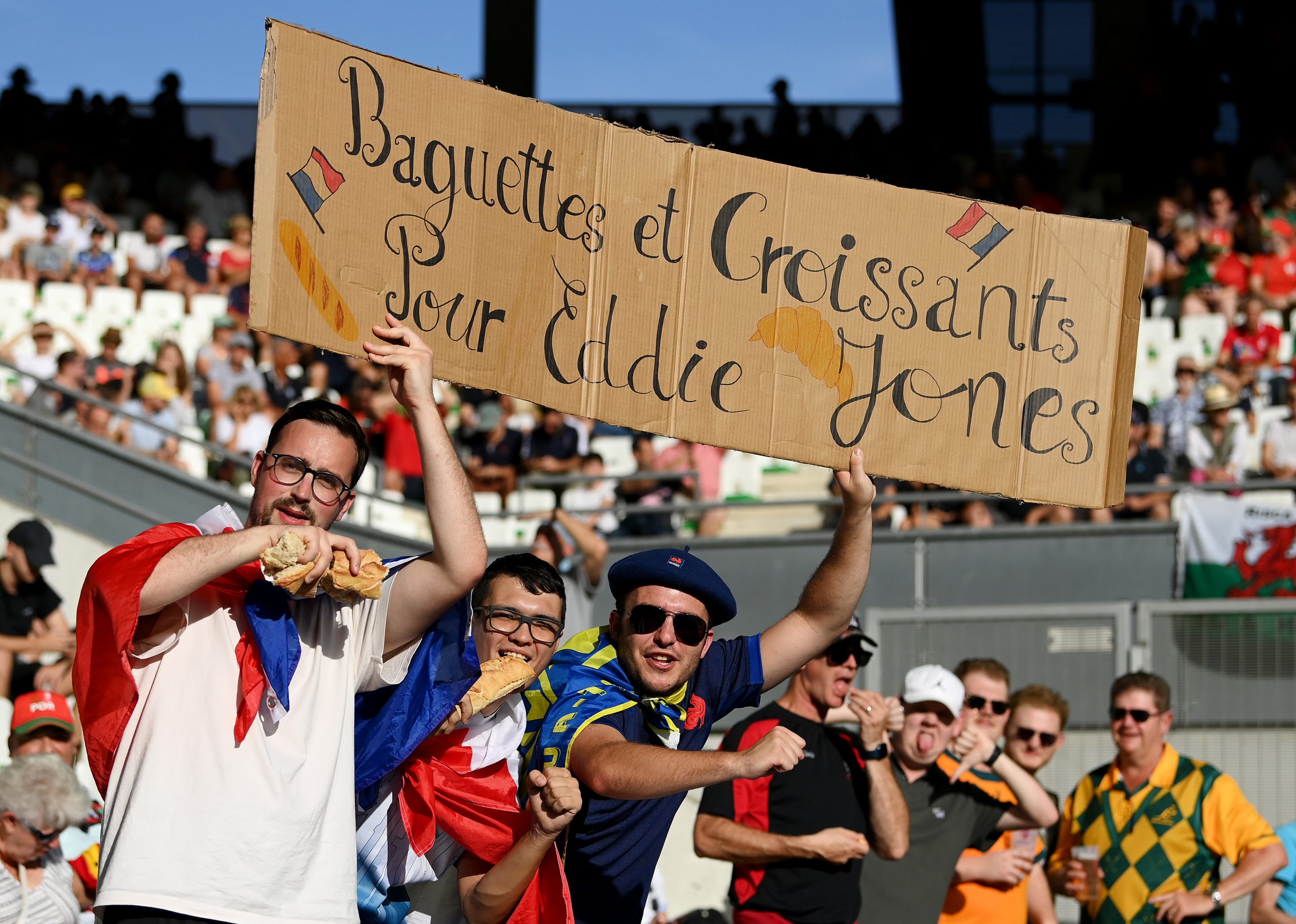 'Baguettes and croissants for Eddie Jones' at Stade Geoffroy-Guichard.