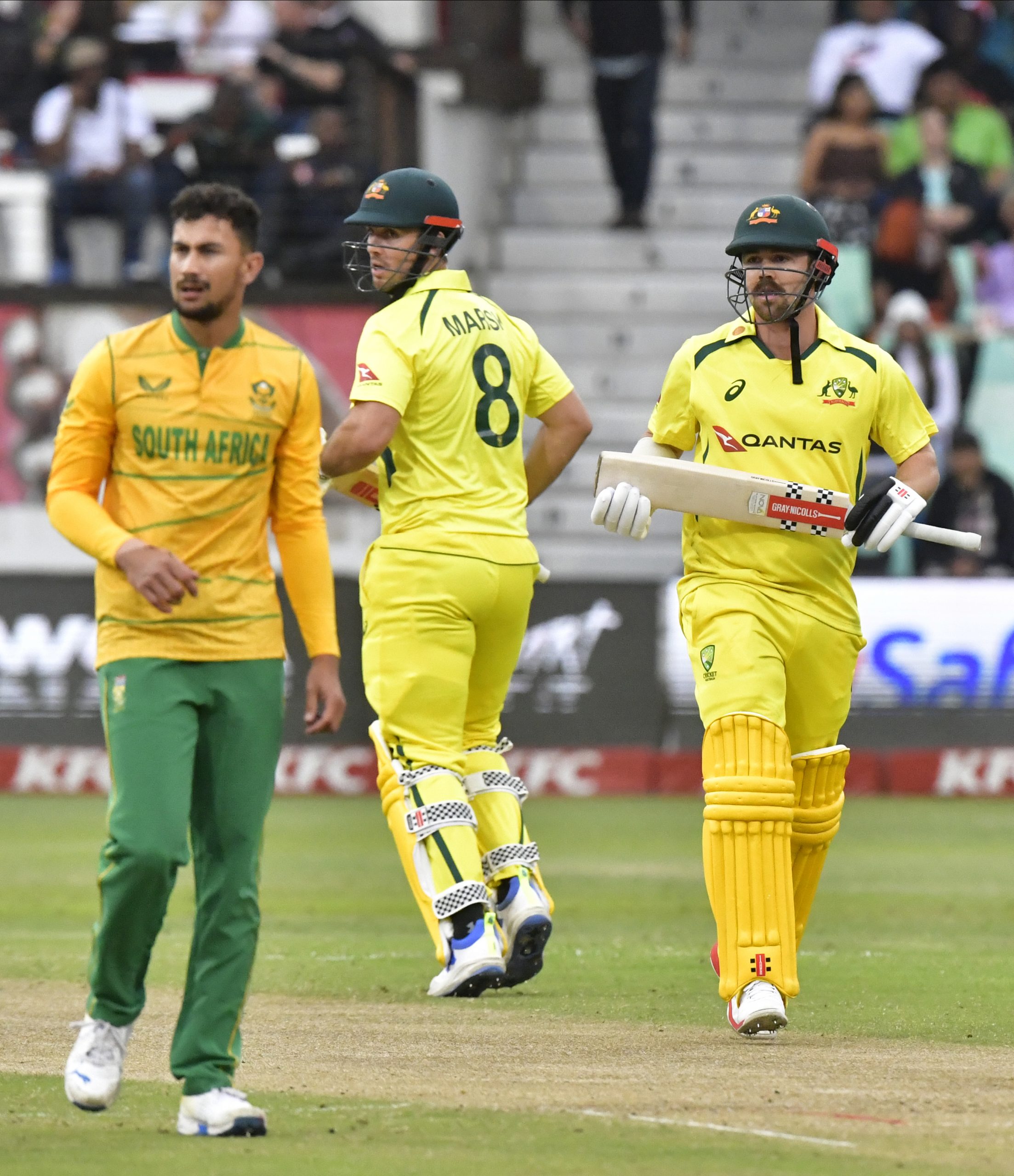 Travis Head running between the wickets on Australia's recent tour of South Africa.