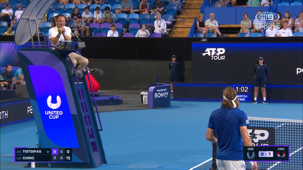 Tsitsipas fumes at 'broken' ball