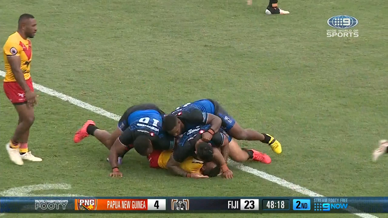 Big Maika goes 90m to score