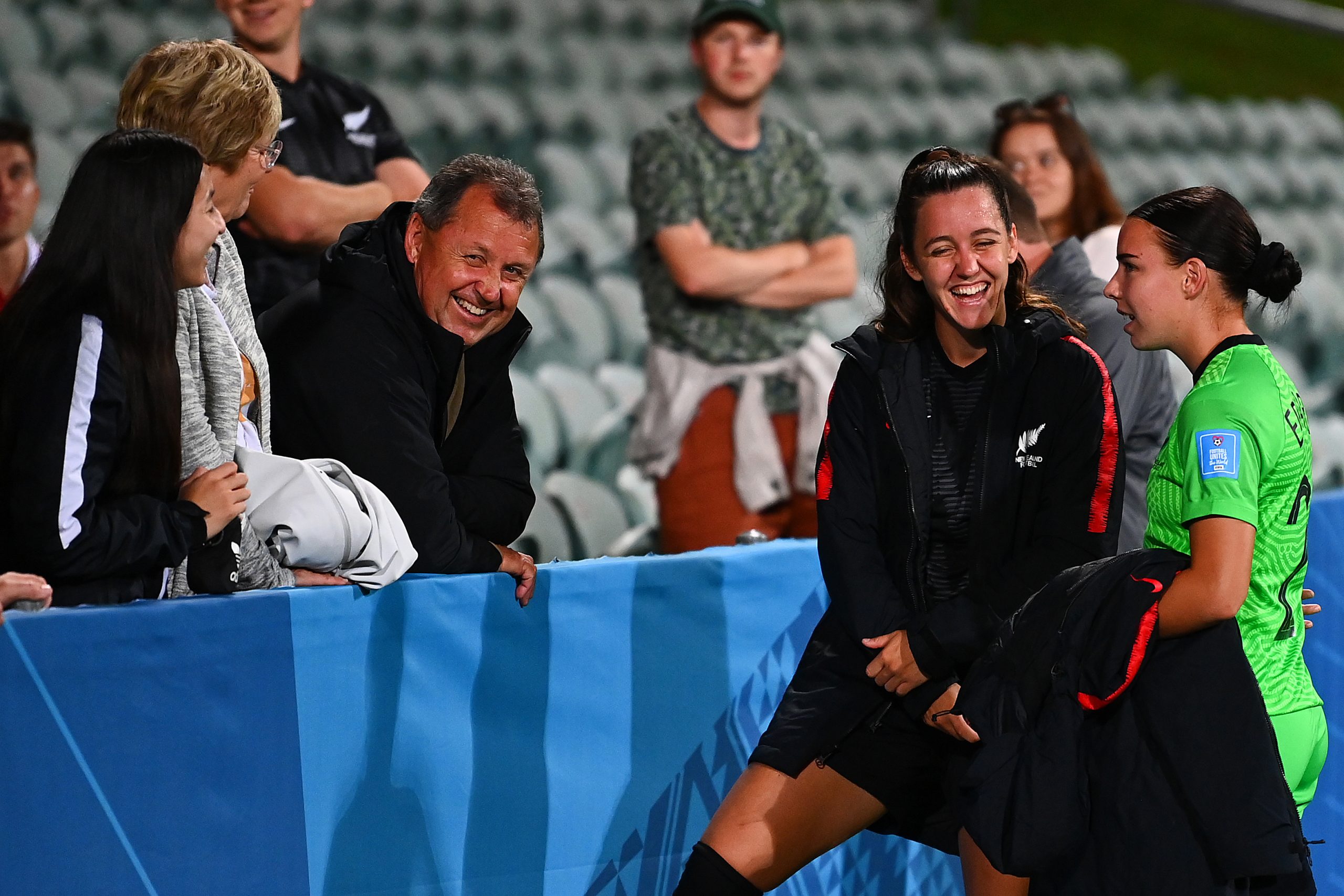 All Blacks coach Ian Foster speaking to daughter Michaela - a New Zealand footballer.