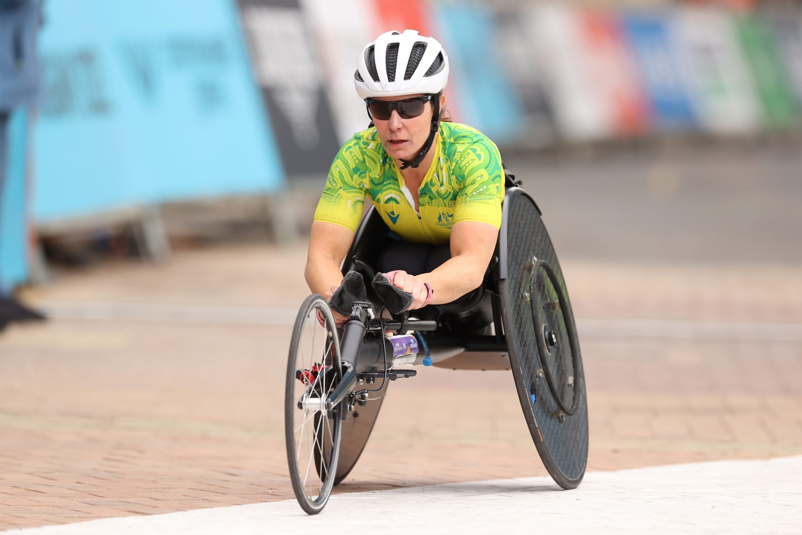 Australia's Christie Dawes competing in the women's marathon at the 2022 Birmingham Commonwealth Games.