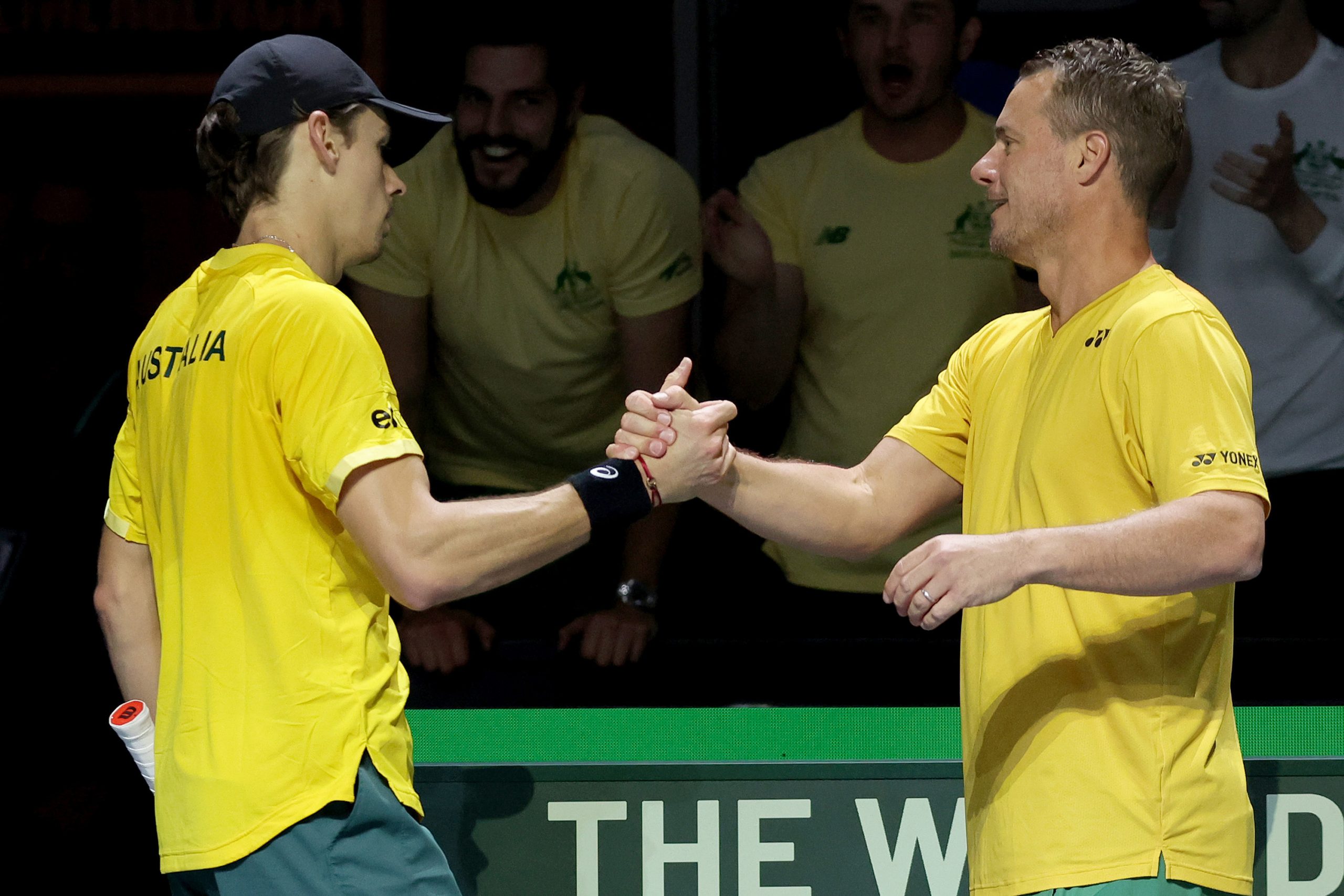 Alex de Minaur and Lleyton Hewitt.