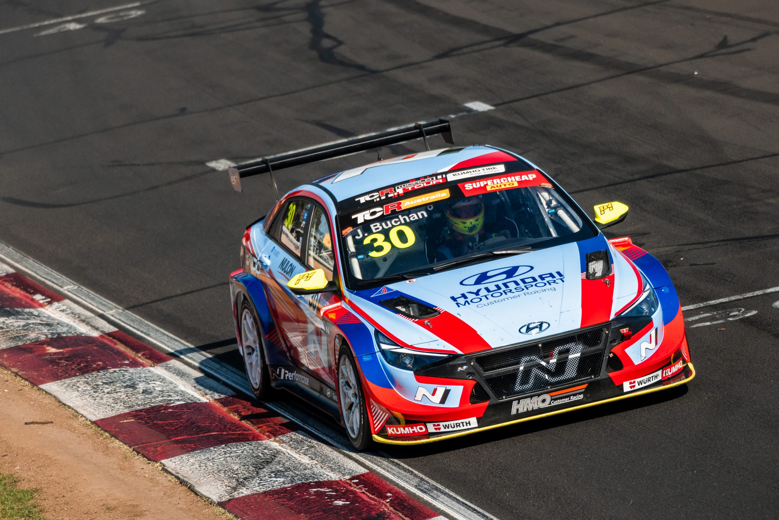 Hyundai i30 N driver Josh Buchan at Mount Panorama.