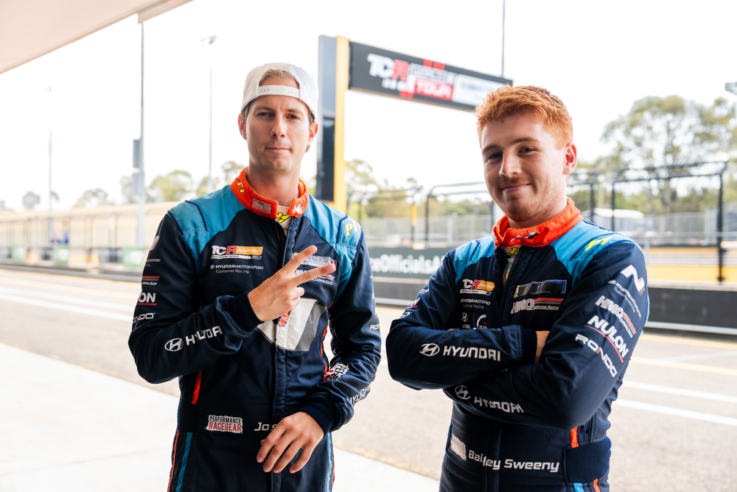 Josh Buchan (left) with teammate teammate Bailey Sweeny.