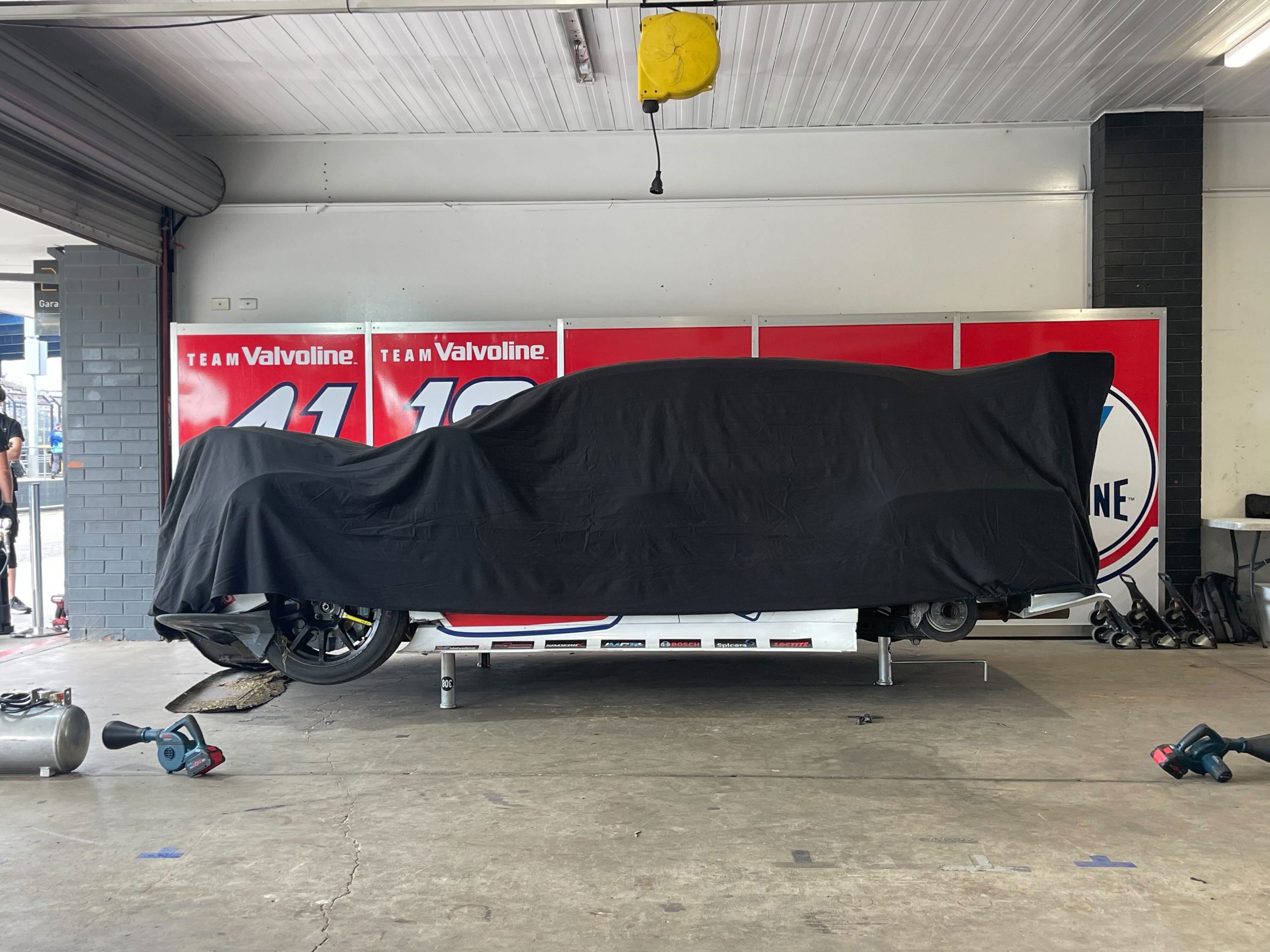 Kody Garland's Peugeot 308 after crashing at turn one.