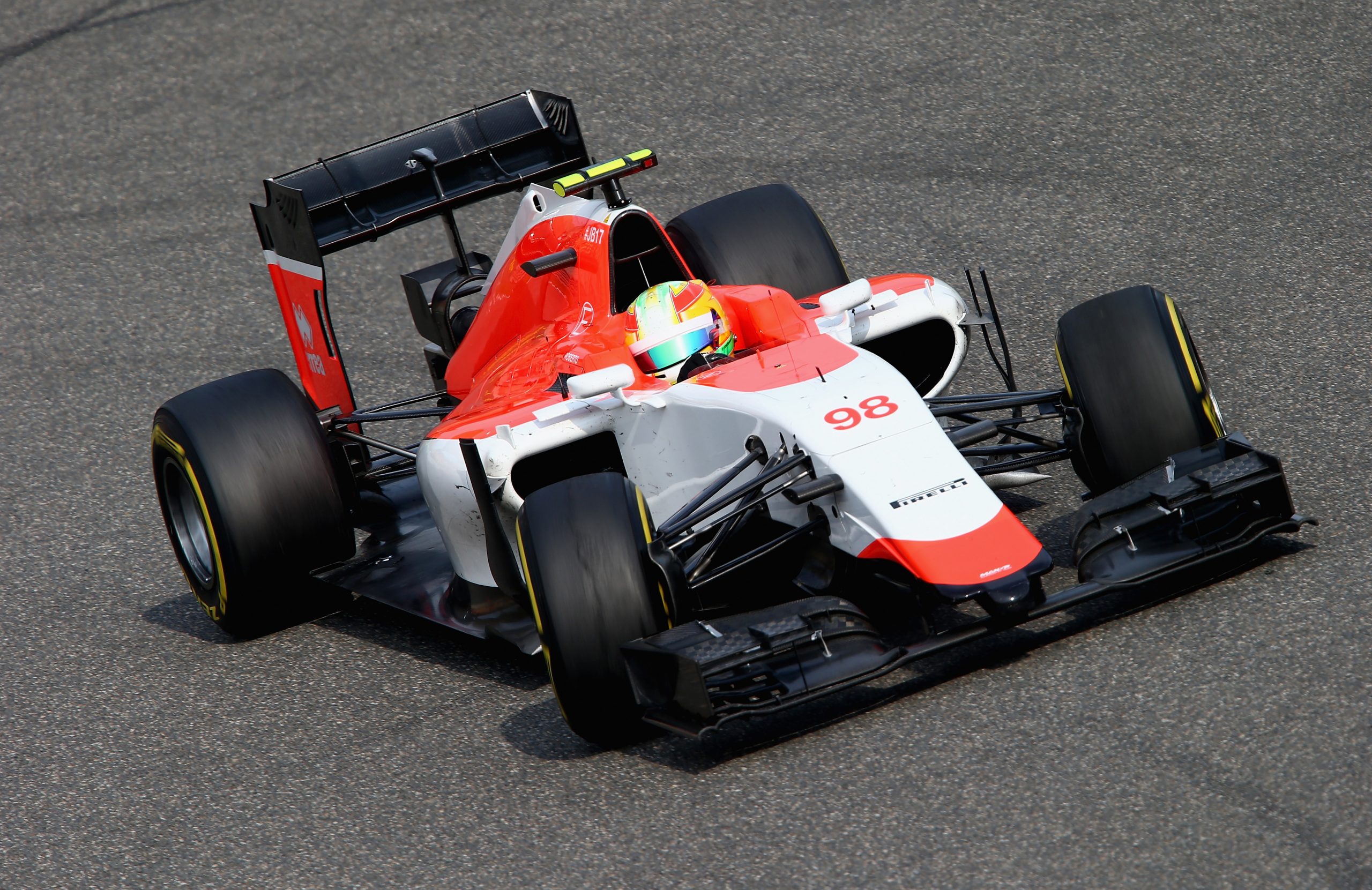 Roberto Merhi during practice for the Formula 1 Chinese Grand Prix at the Shanghai International Circuit in 2015.