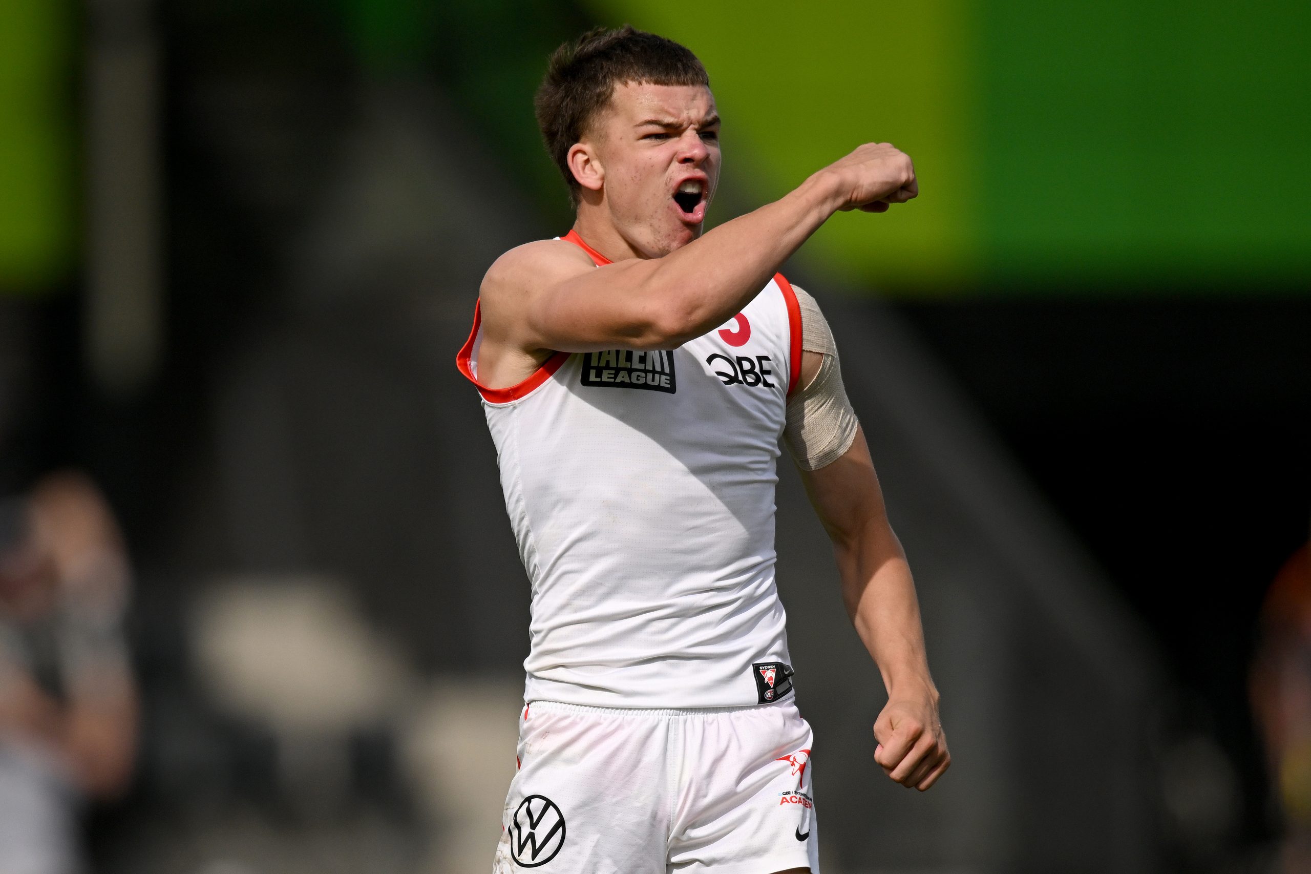 Mitchell Woods while for the Swans during round one of the AFL's Talent League.