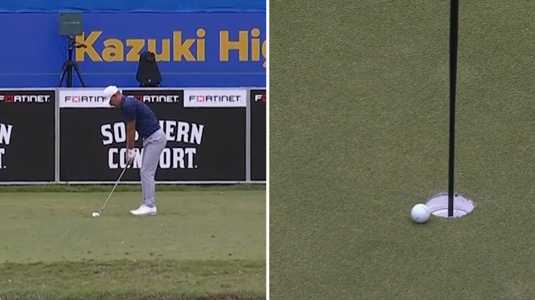 Golfer thrills with near-ace on party hole