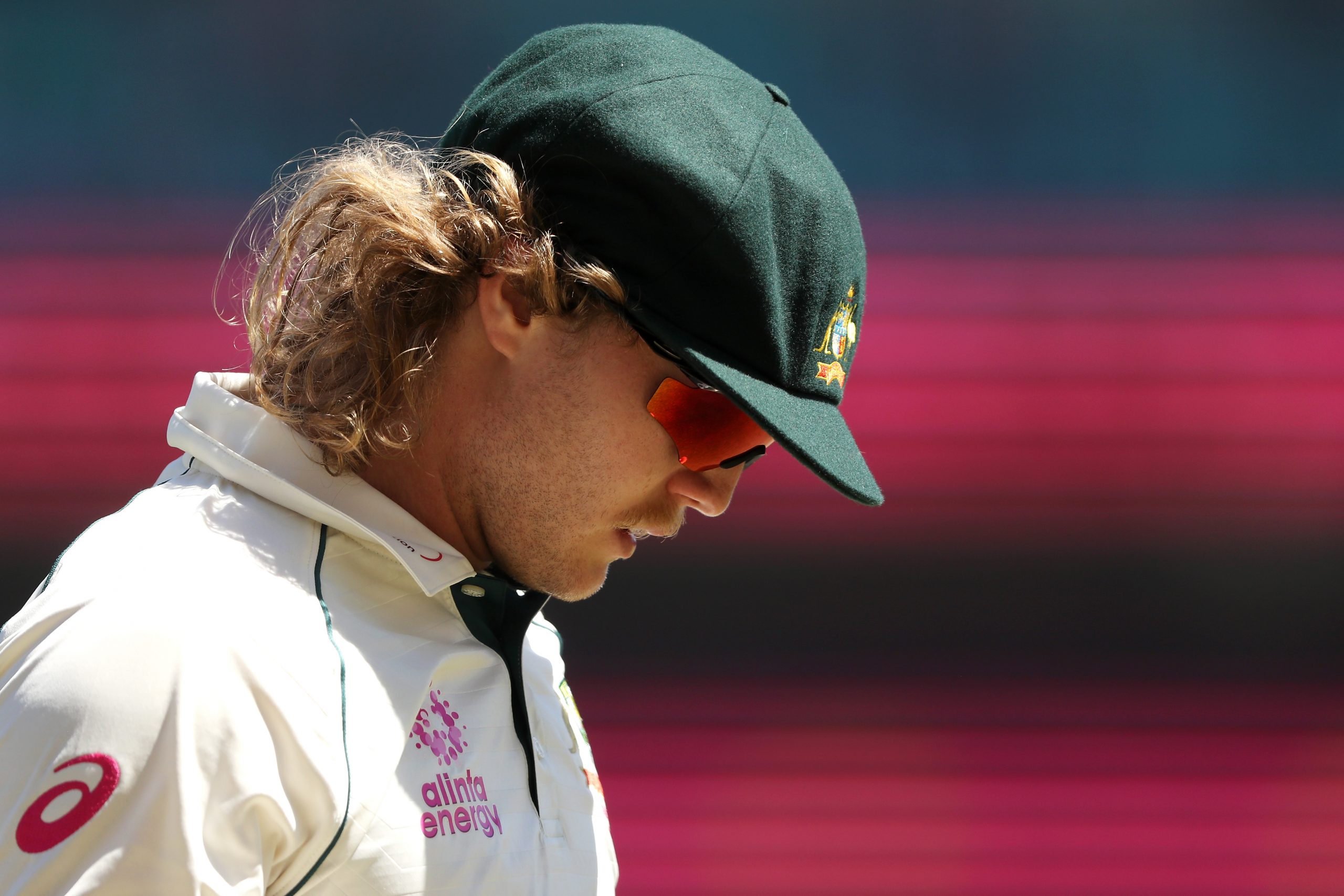 Will Pucovski of Australia fielding during day three of the Third Test match against India.