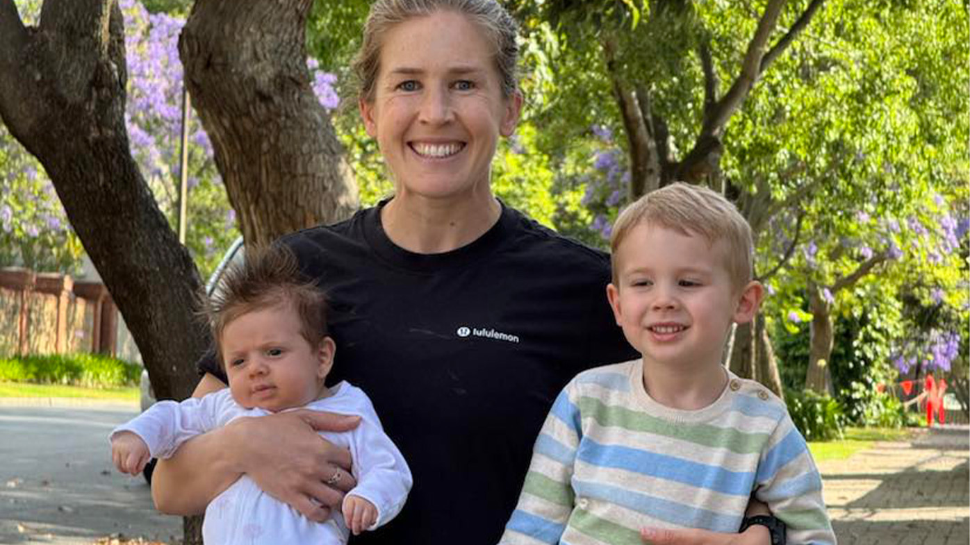 Jessica Stenson with her two kids.