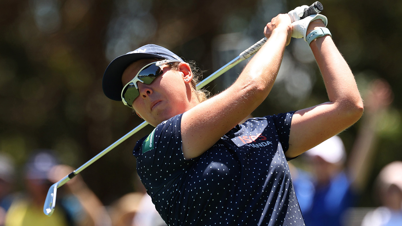 Ashleigh Buhai of South Africa tees off on the 4th hole during the ISPS HANDA Australian Open at The Australian Golf Course on December 03, 2023 in Sydney, Australia. (Photo by Matt King/Getty Images)