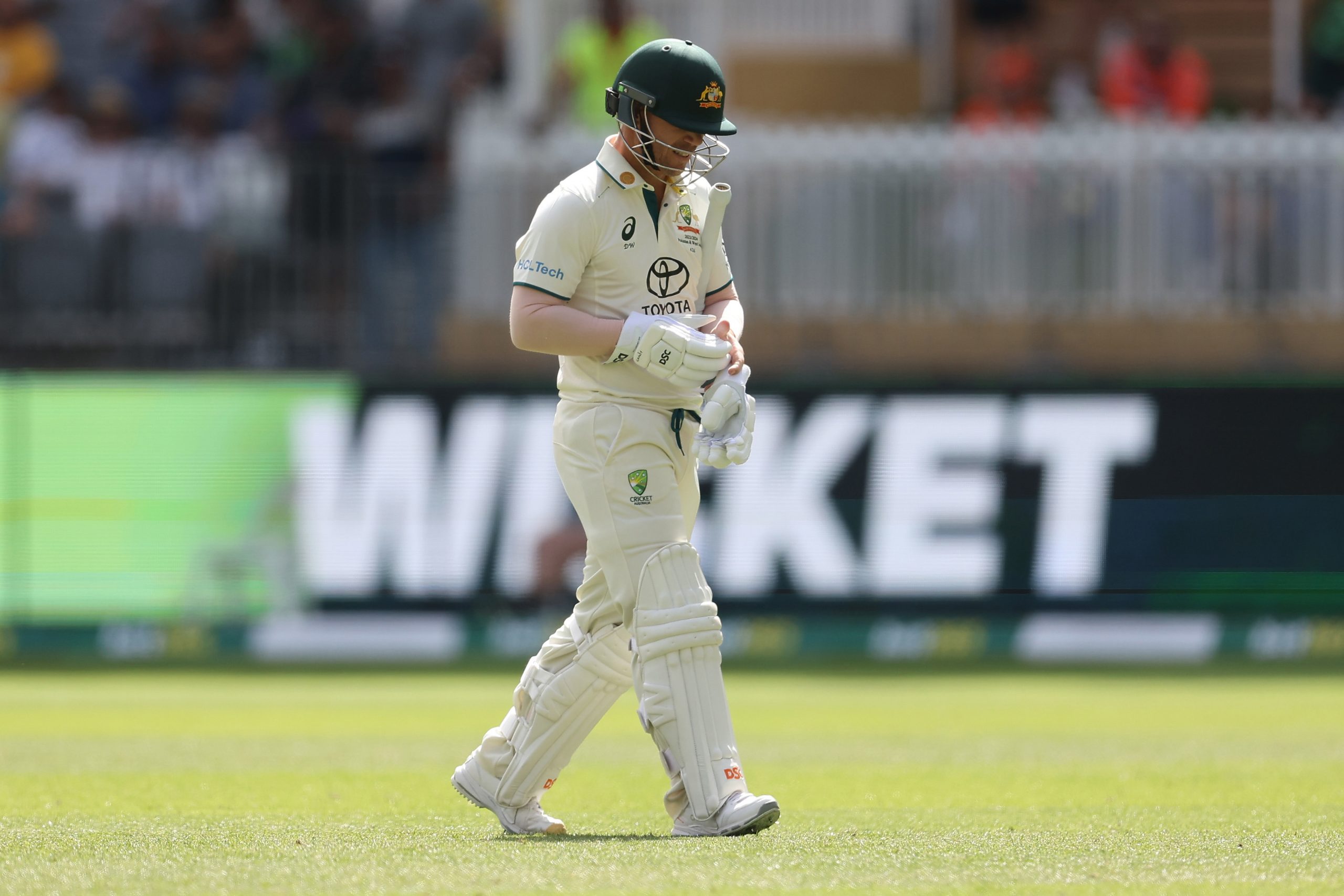David Warner fell for a duck on day three.