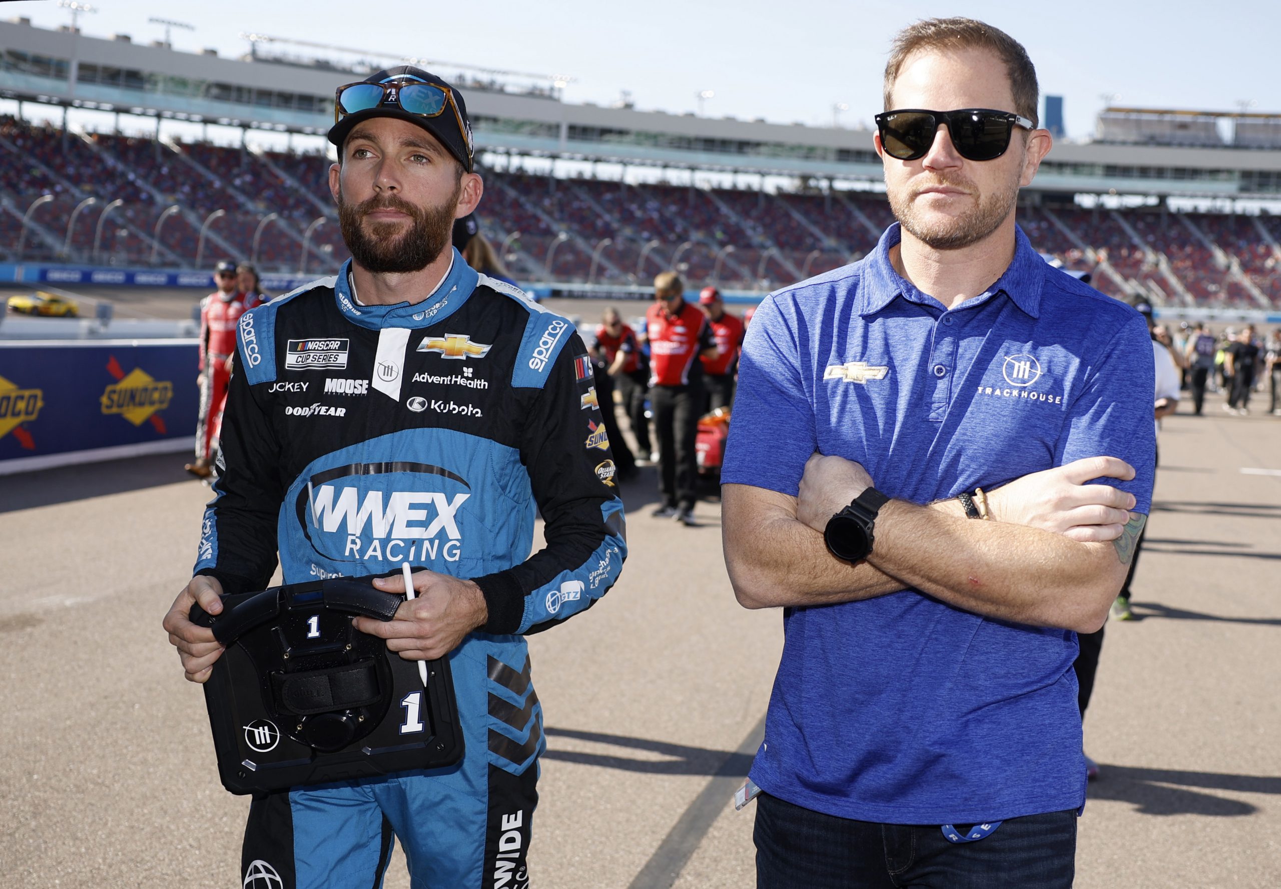 Ross Chastain (left) with Justin Marks.