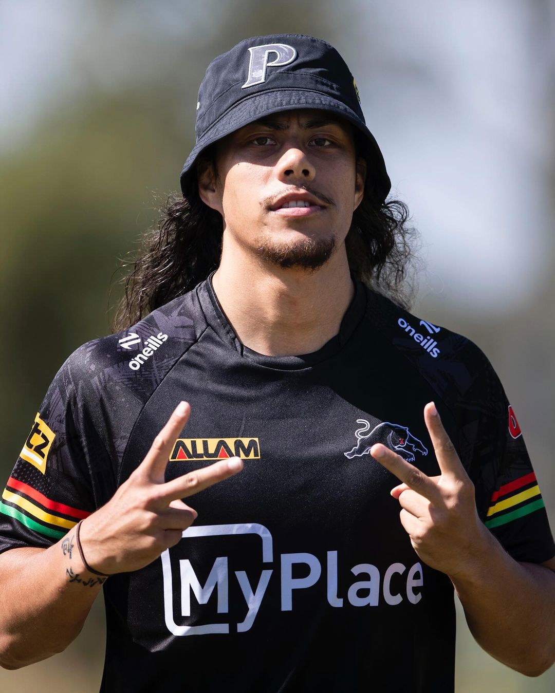 Jarome Luai was back at pre-season training as he weighs up his future with Penrith.