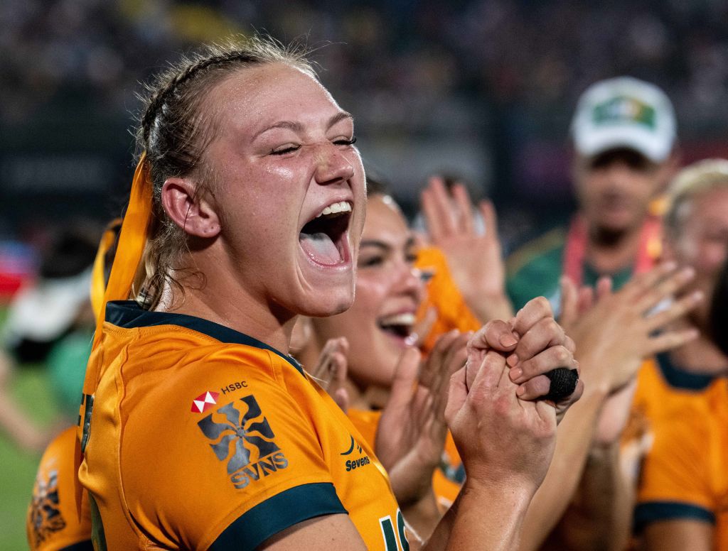 Maddison Levi of Australia reacts after victory in the final.