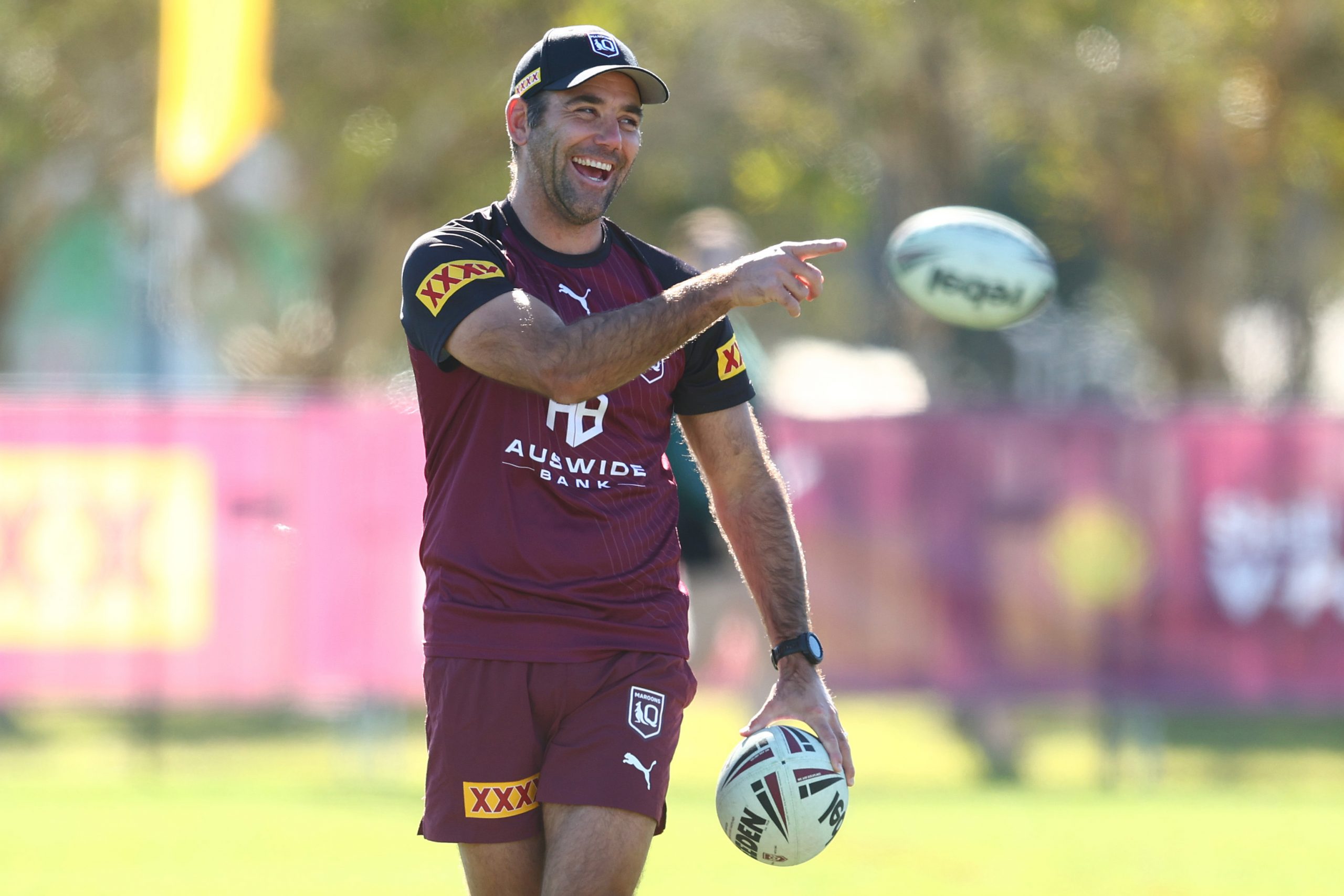 Assitant coach Cameron Smith during a Queensland Maroons State of Origin training session at Sanctuary Cove on July 08, 2023 in Gold Coast, Australia. (Photo by Chris Hyde/Getty Images)